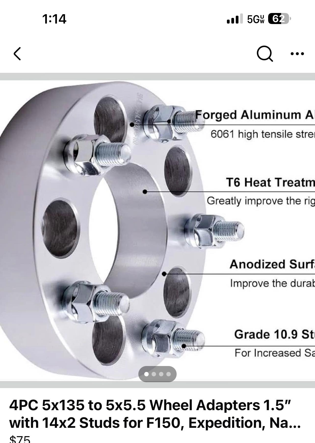 Wheel Adapters - Converts 5x4.75 to 5x135 - 1.25 Thick 4