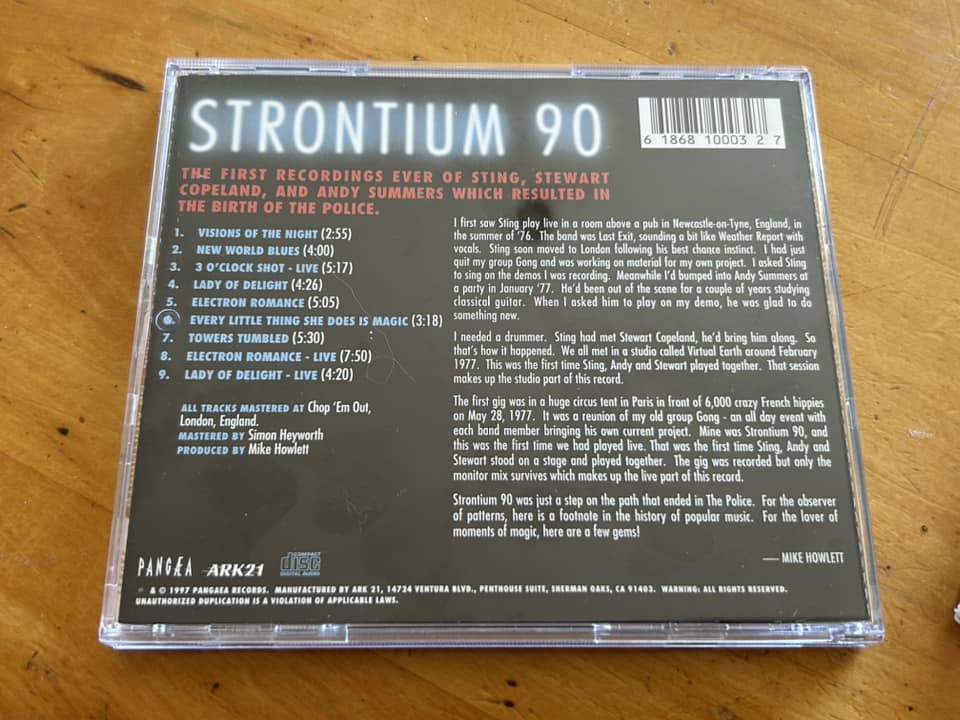 The Police's early recordings, including Strontium 90 and New York
