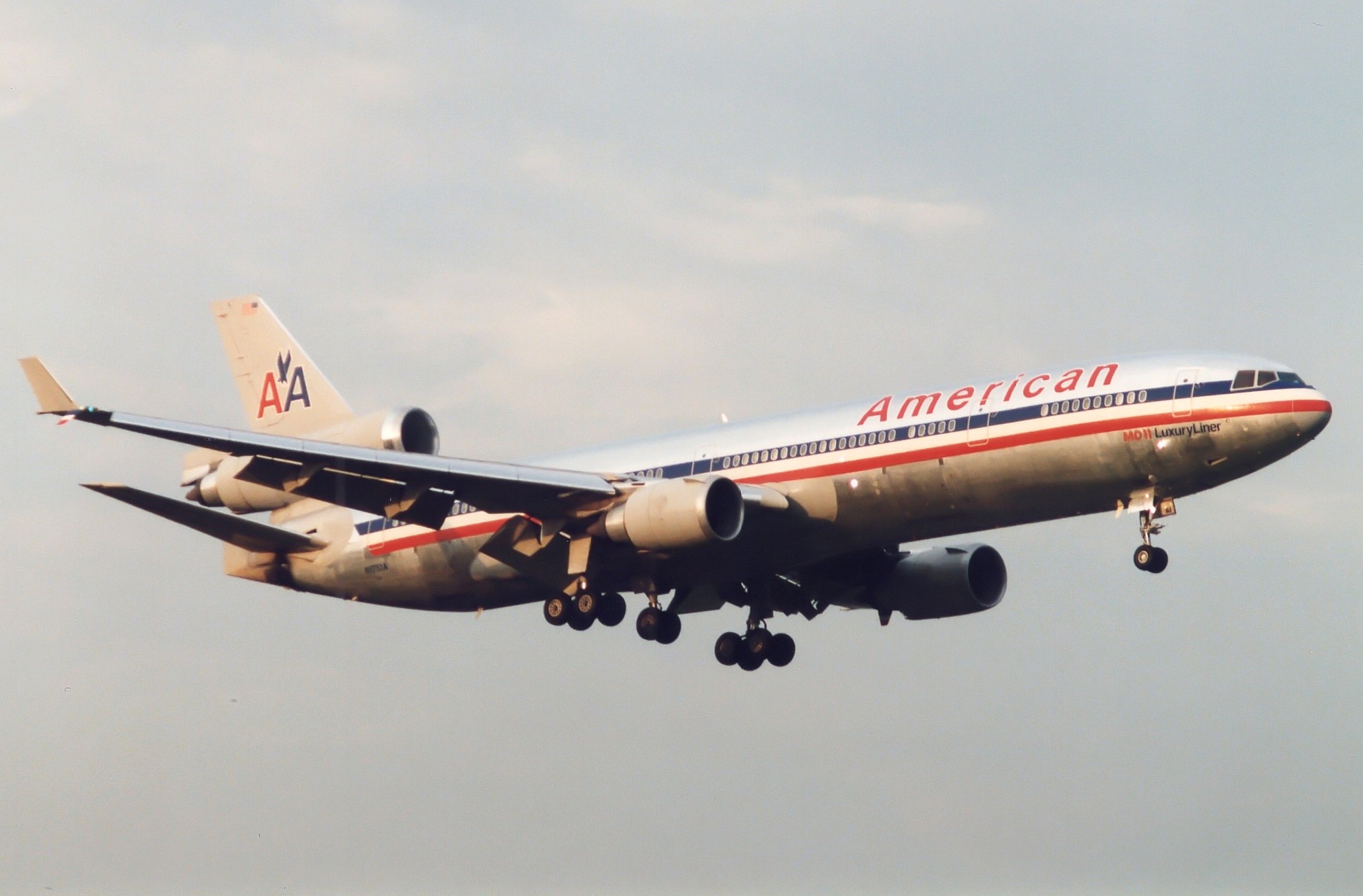American Airlines MD-11's N1750B and N1751A seen at NRT in 1992.