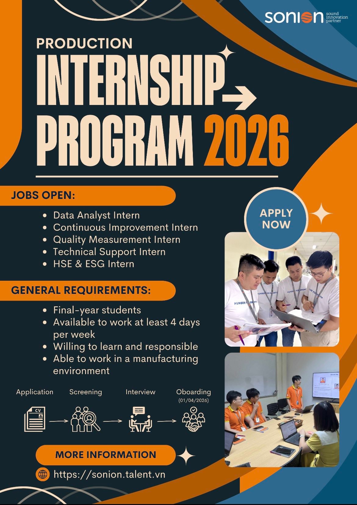 🎓 PRODUCTION INTERNSHIP PROGRAM 2026 – SONION VIETNAM 🚀 | Facebook