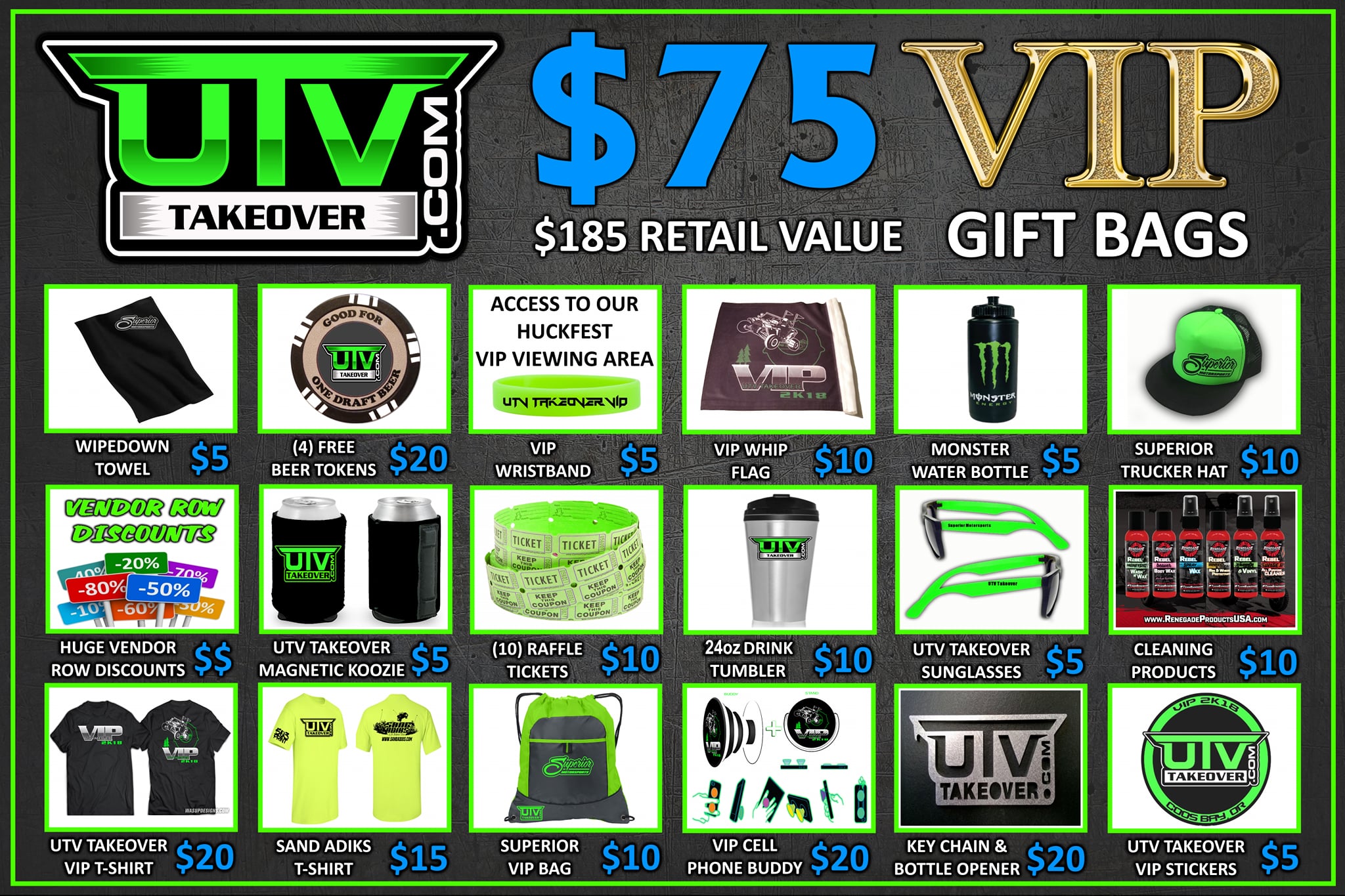 UTV Takeover 2026 VIP bags revealed with new updates