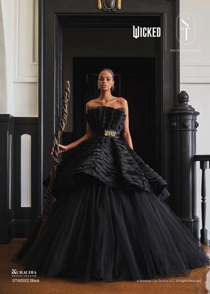wicked inspired formal dress themed wedding dresses and suits by Kuraudia black sequin mini dress