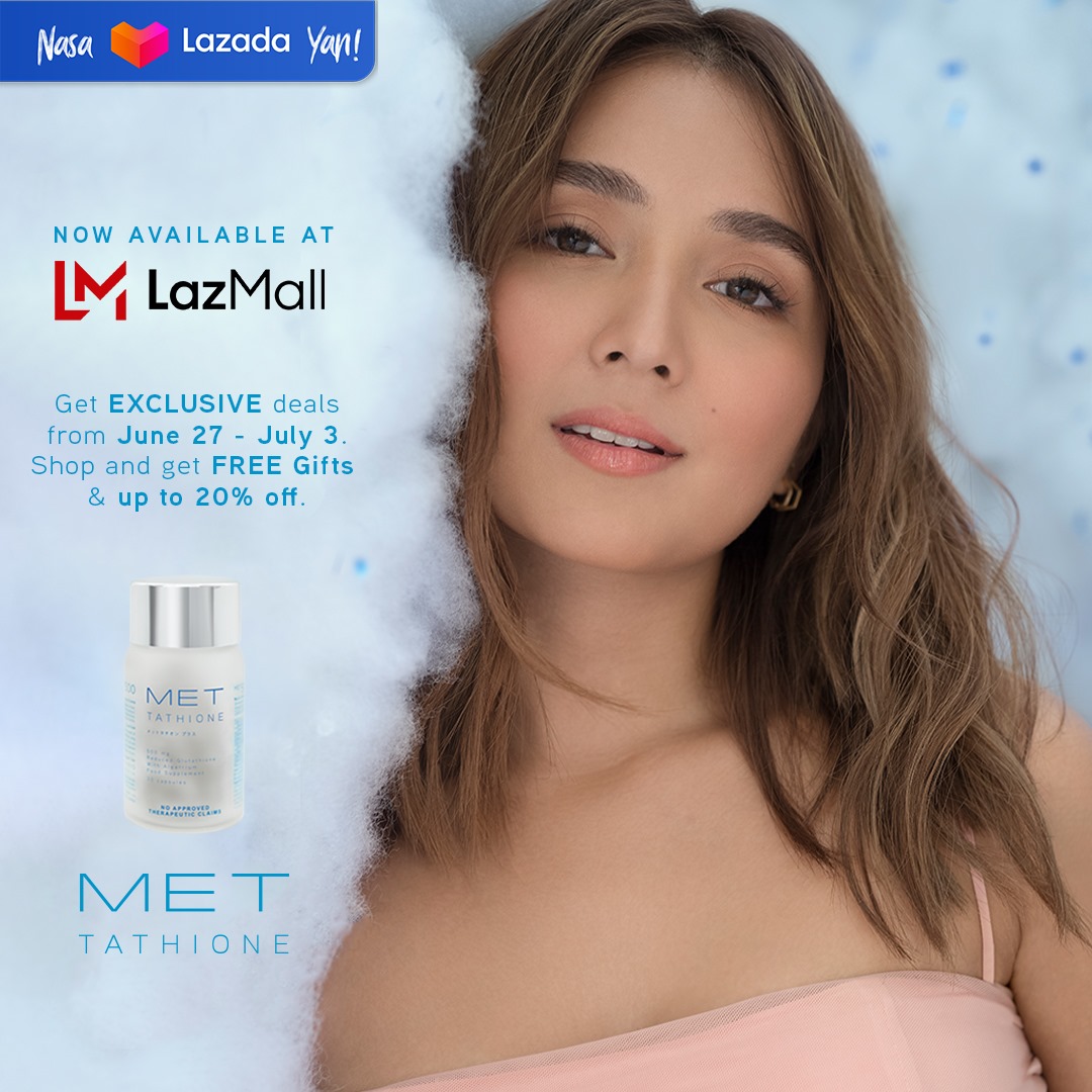 LazMall Launch Alert! ✨ MET Tathione, #NasaLazadaYan! Get your glow on—and enjoy up to 20% OFF, plus FREE GIFTS when you shop until JULY 3. Visit the Official MET store on LazMall