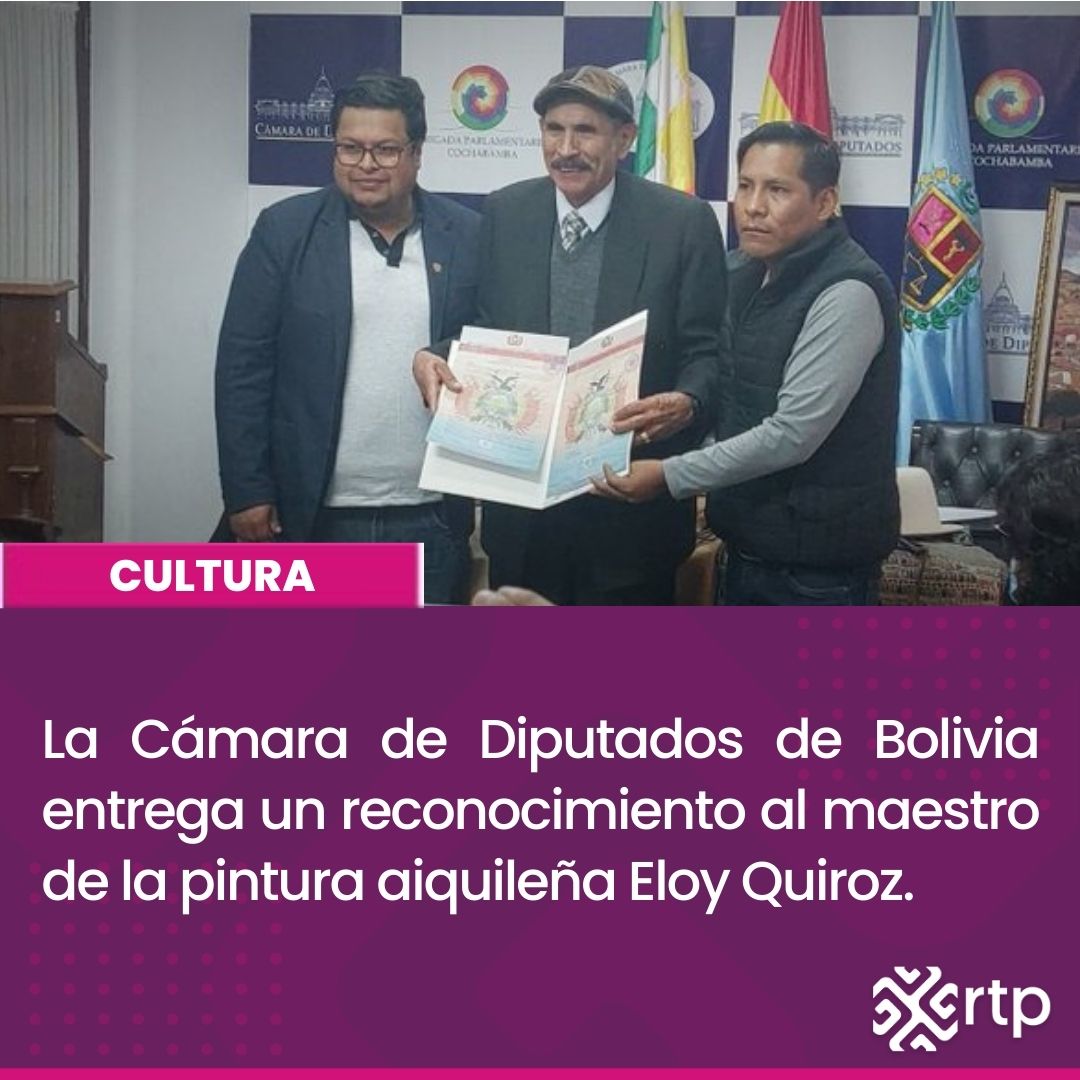 RTP Bolivia - 🖌️Entregan reconocimiento a destacado pintor...