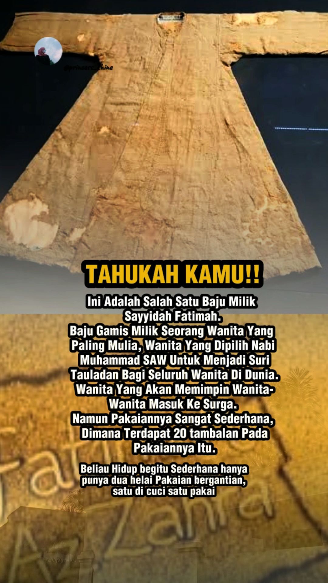 Princess - PAKAIAN PUTRI RASULULLAH SAW Salah satu peninggalan asli ...
