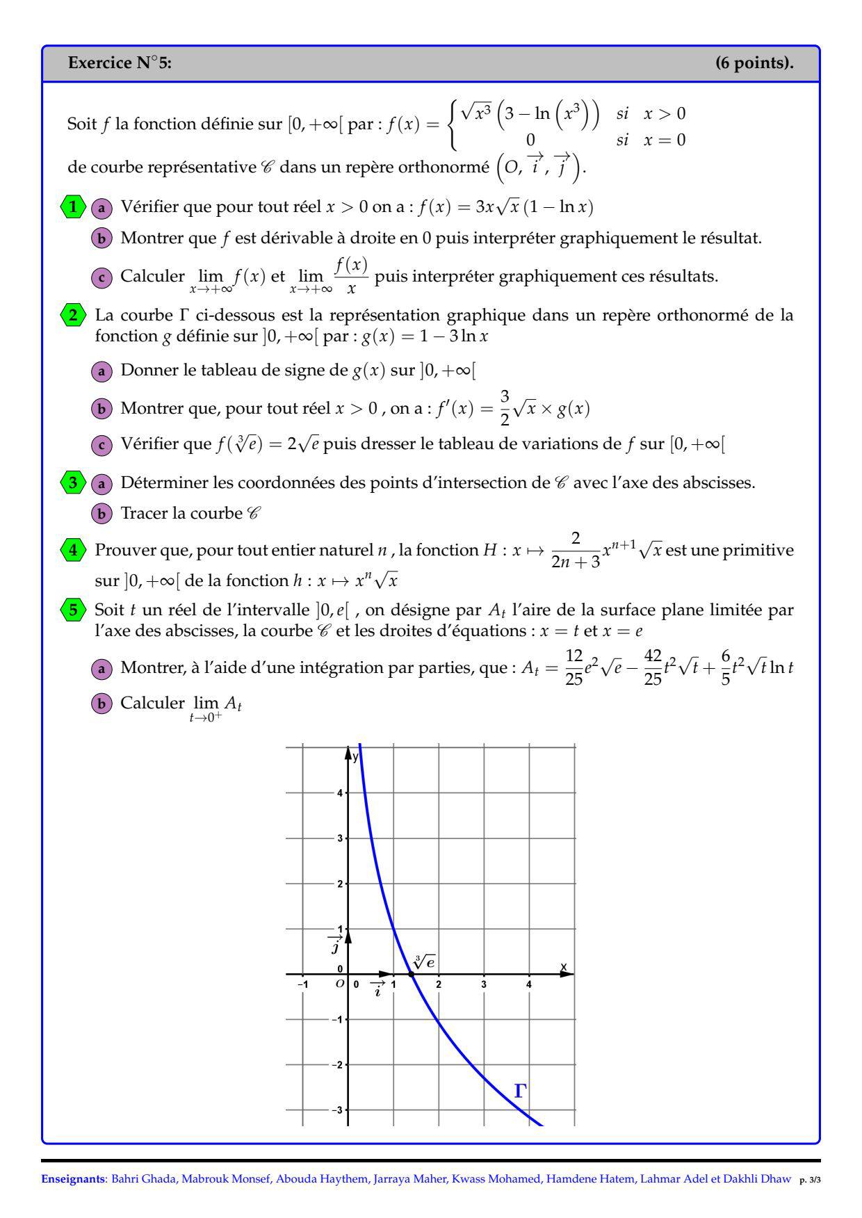 tunisiamaths | BAC 2024 / Session de contrôle/ Section : Sc exp ...