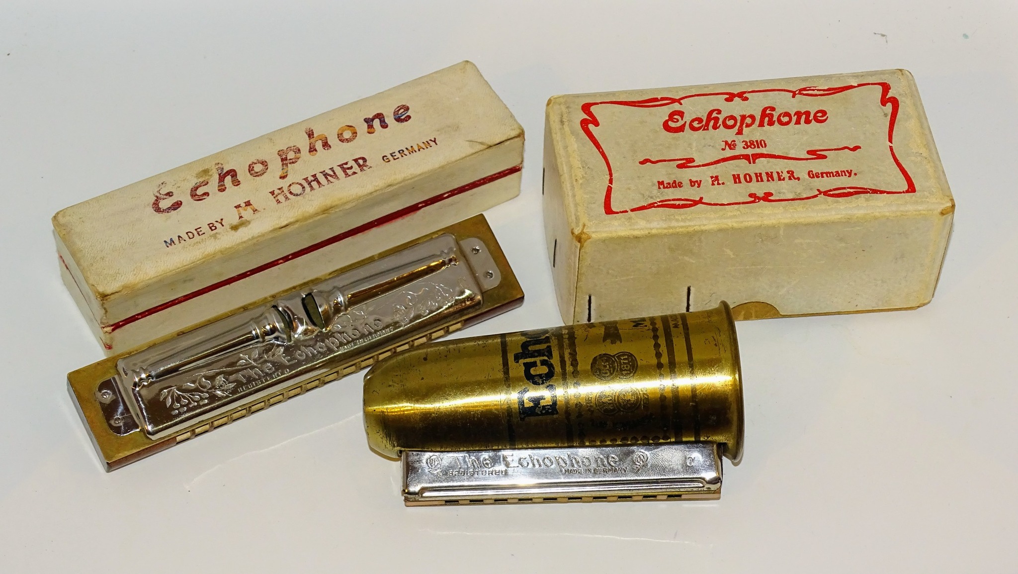 Used Echophone harmonica with tremolo and beautiful covers