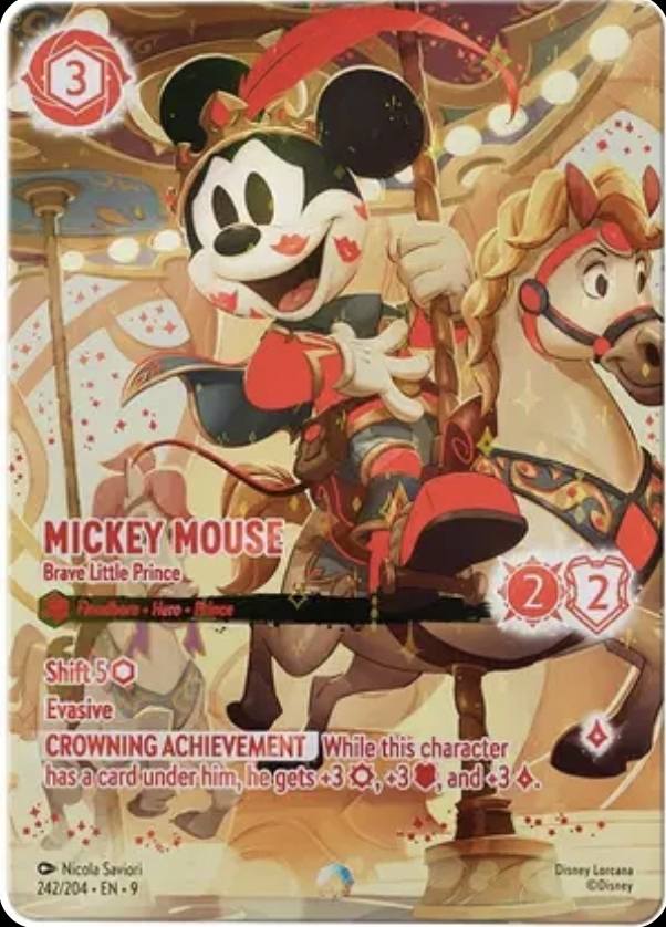 Disney Lorcana iconic card collection with Mickey Mouse in PSA 10