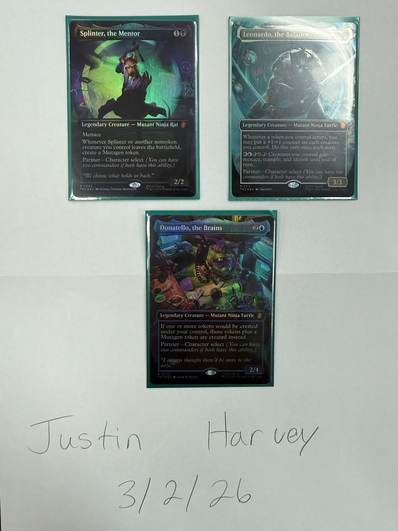 Defective magic cards with printing errors