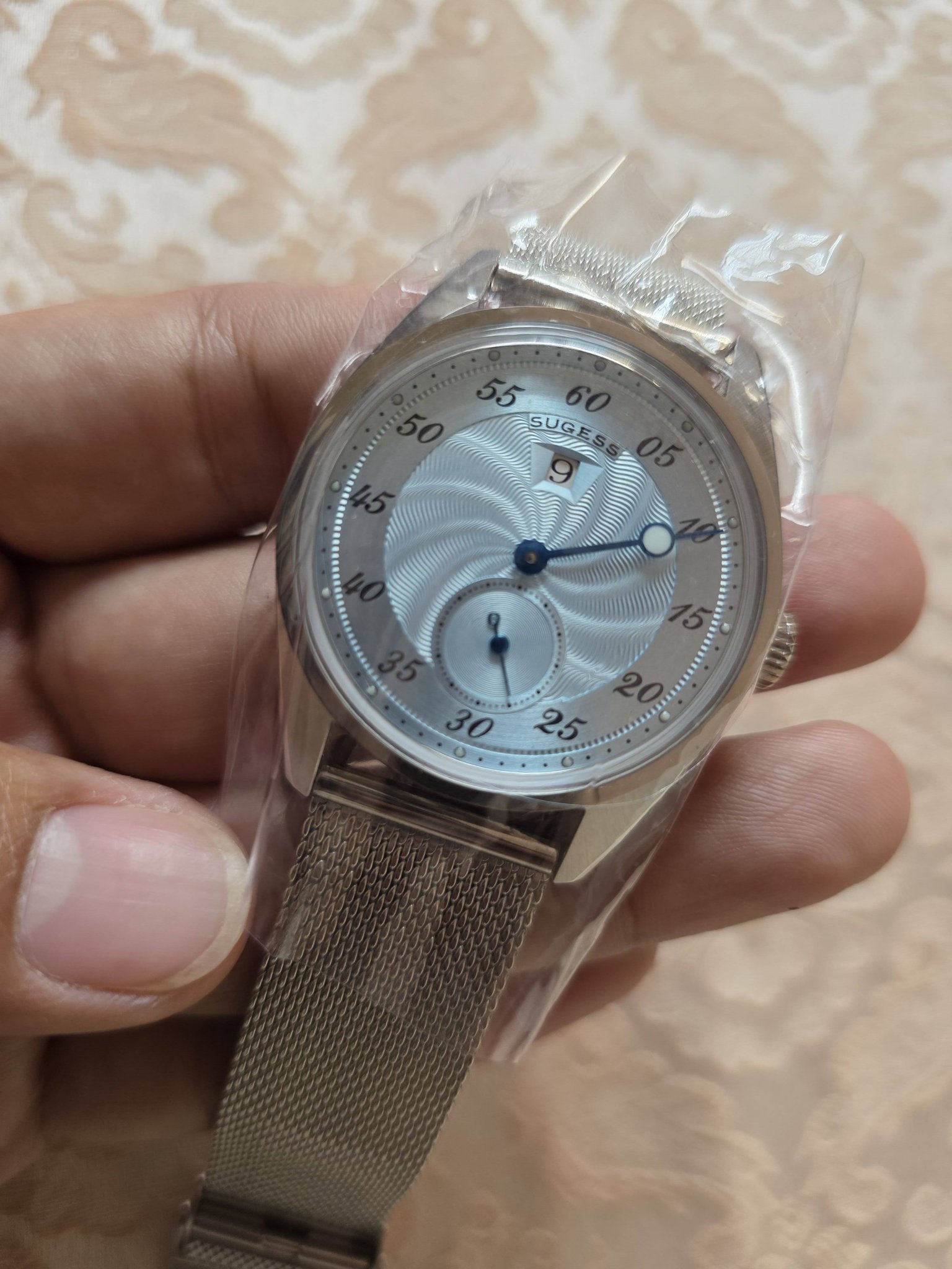 Sugess automatic jumping hour ice blue watch for sale