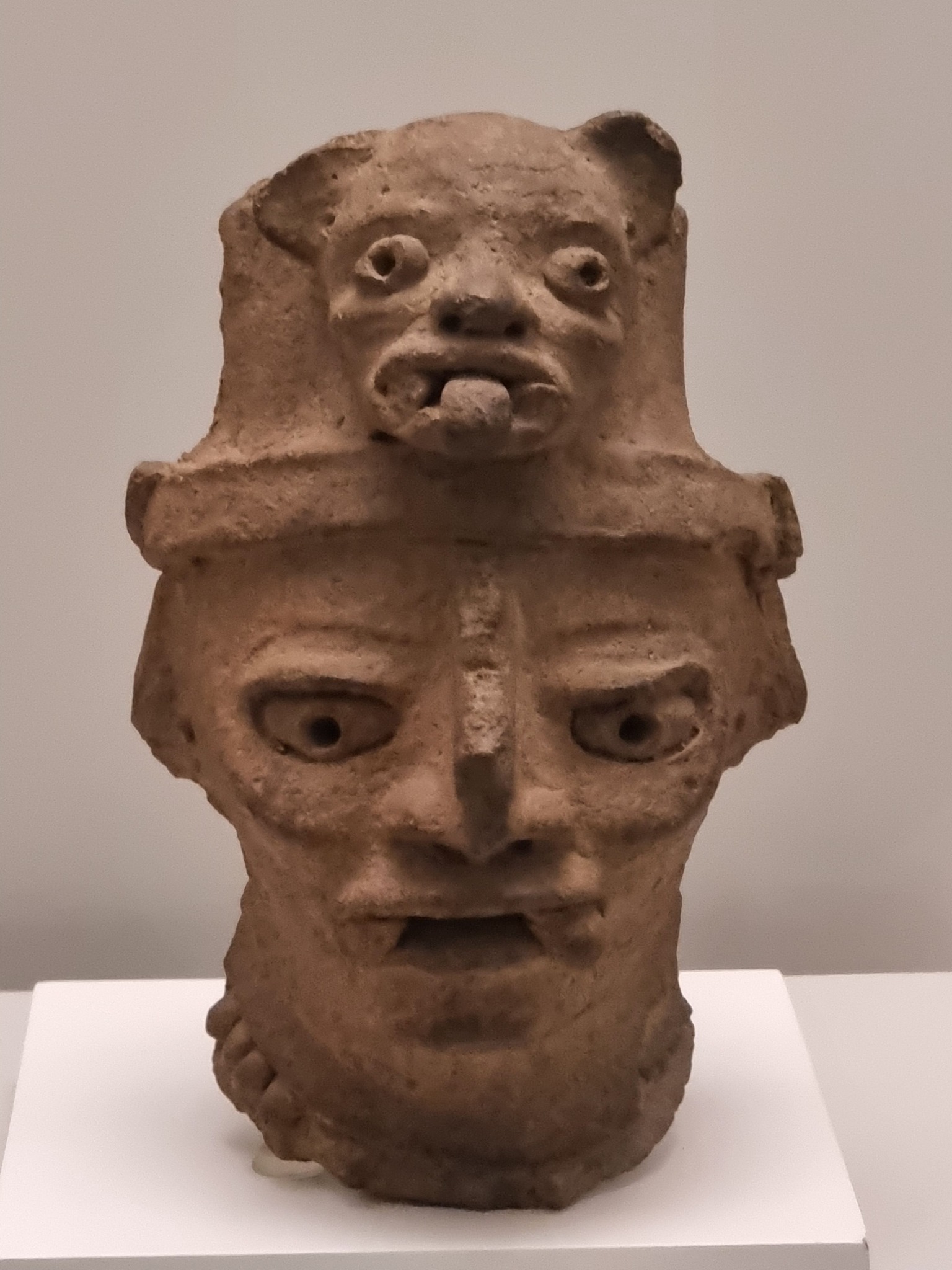 Antropomorphic head, possibly representation of God of Rain or God