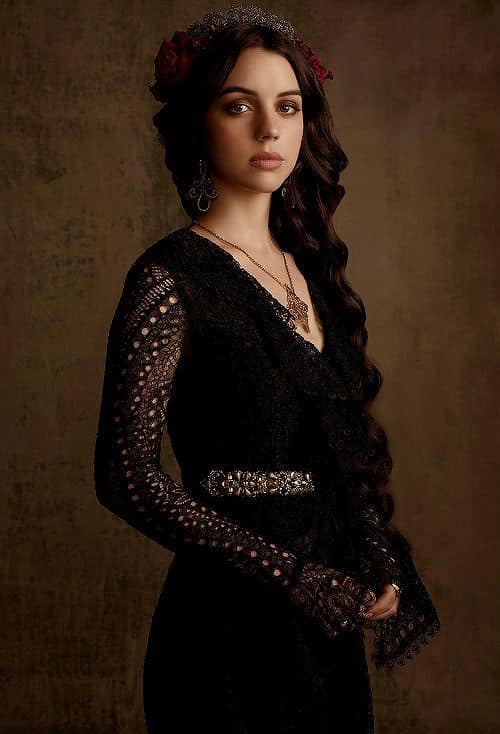 adelaide kane reign black dress as Mary Queen of Scots in 🌹🖤🌹 I absolutely love this costume , I know not historically accurate but it's beautiful. https groups/537859523834021/?ref=share women's clubwear Size:MOM-XL Spring for black +