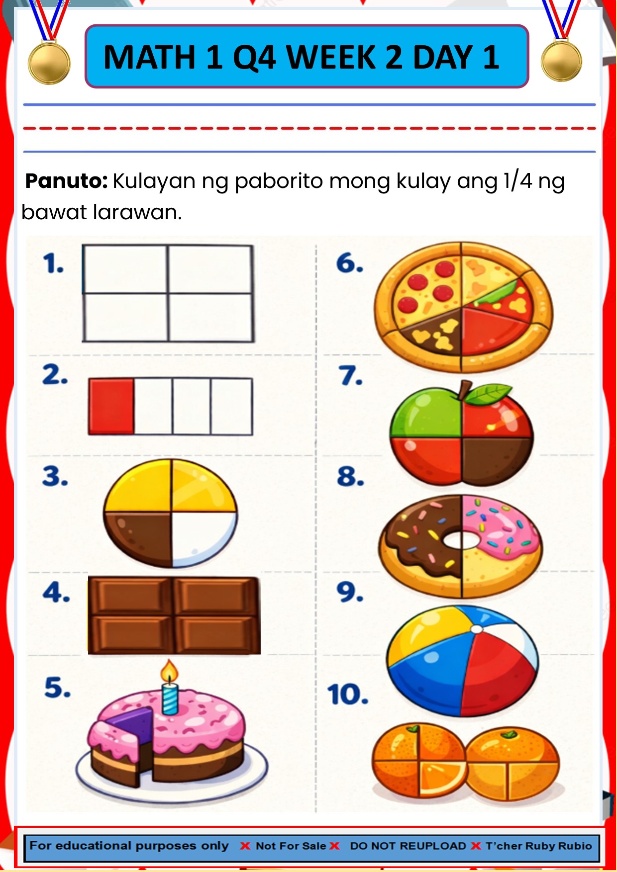 Ruby Rubio - Grade 1 MATH | Quarter4 Week 2 Fractions: 1/2... | Facebook