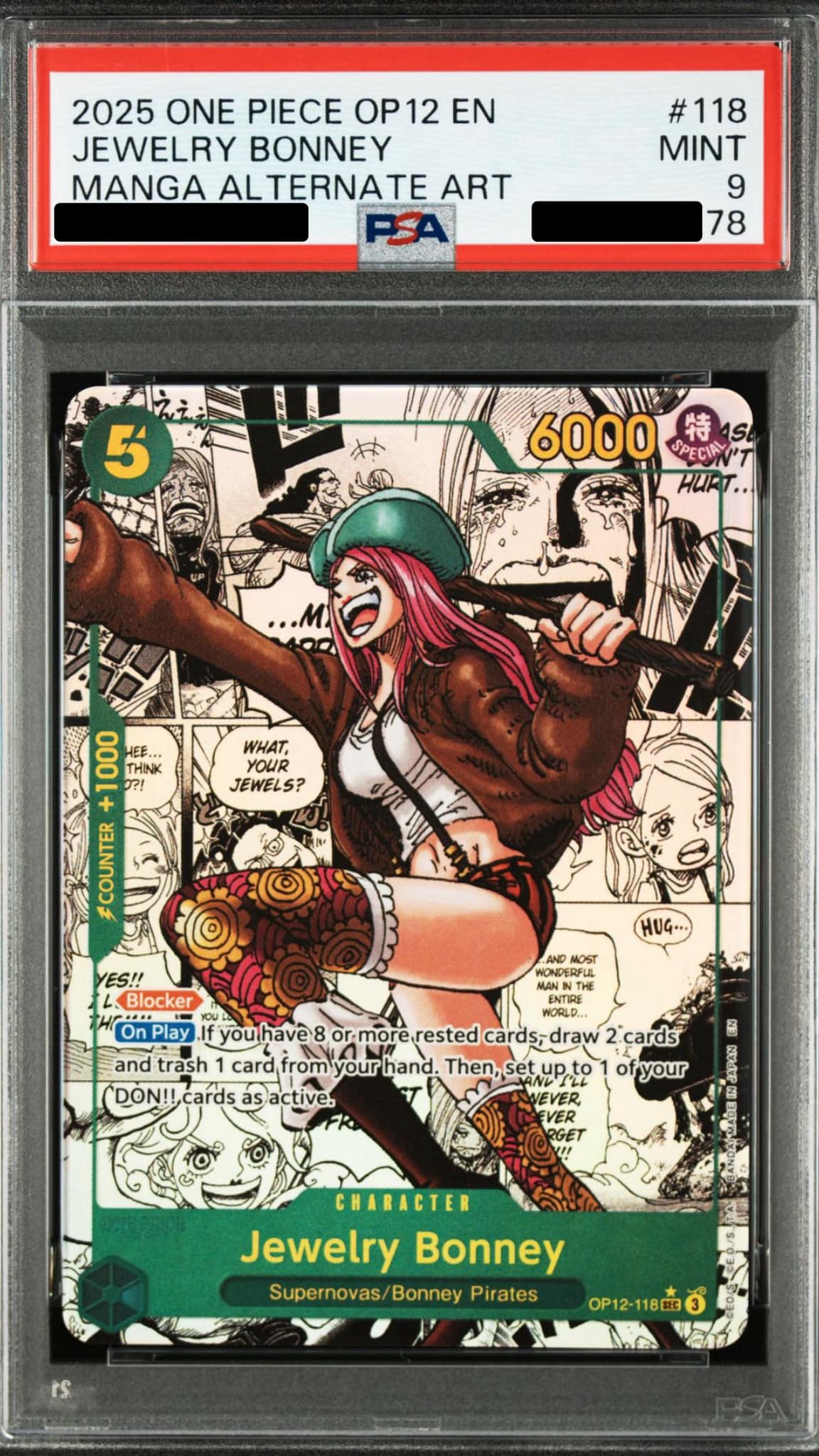 PSA 10 Gem Mint 2025 One Piece OP12 Jewelry Bonney manga alternate