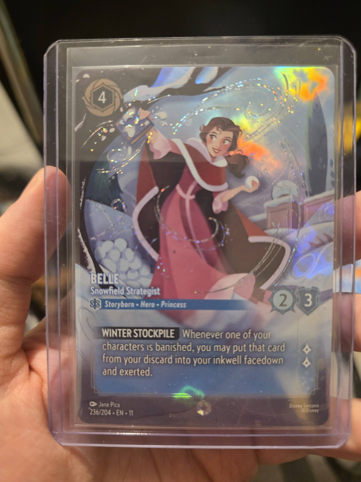 Disney Lorcana TCG Winterspell box pulls featuring Belle