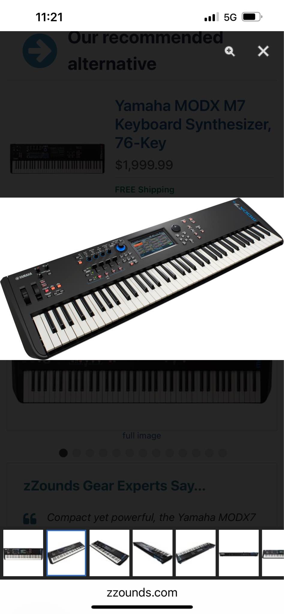Yamaha MODX7 Keyboard Synthesizer 76-Key - Electronic Keyboards ...