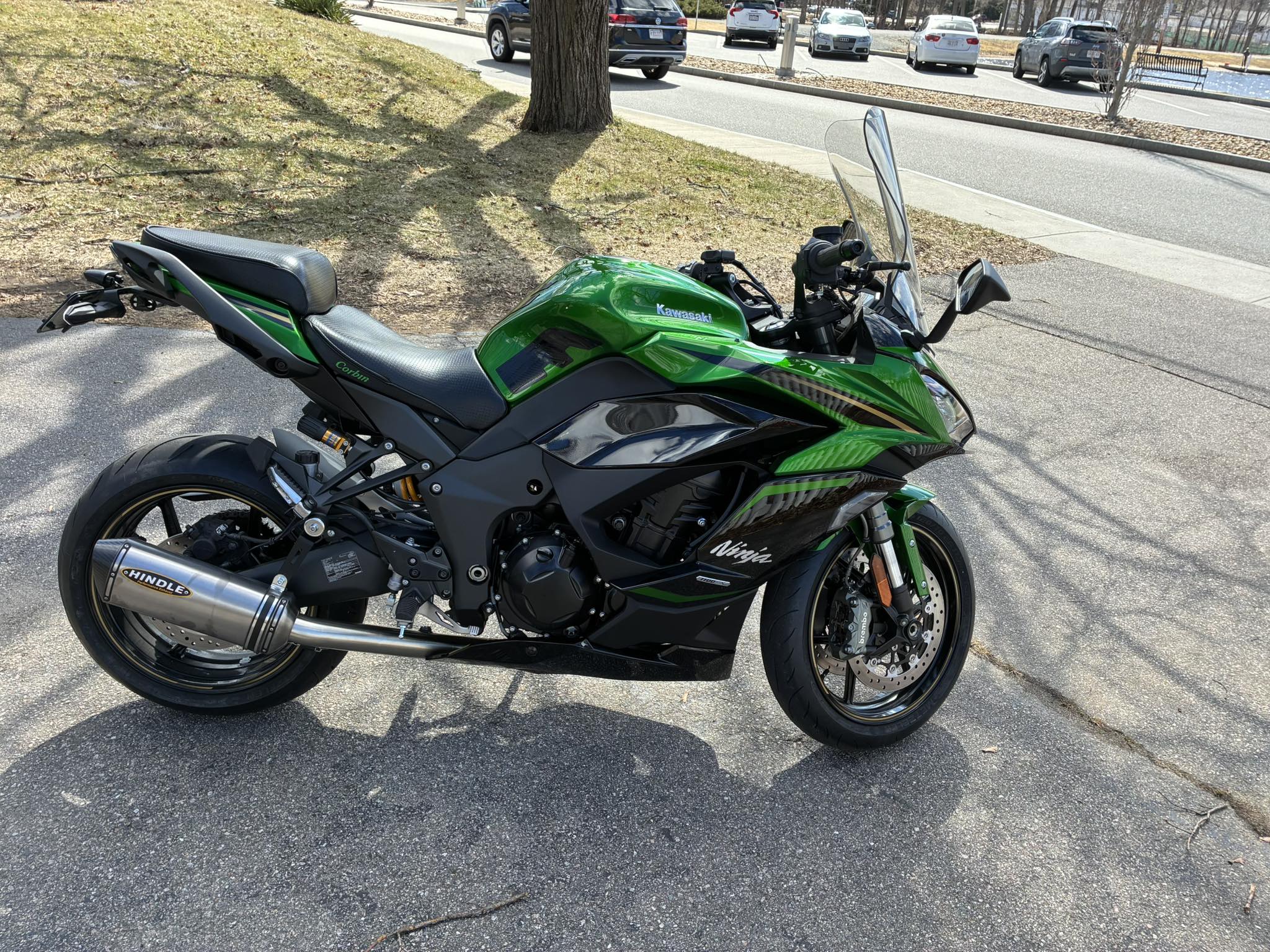 Modified Kawasaki Ninja 1100SXSE with titanium exhaust and Corbin seat