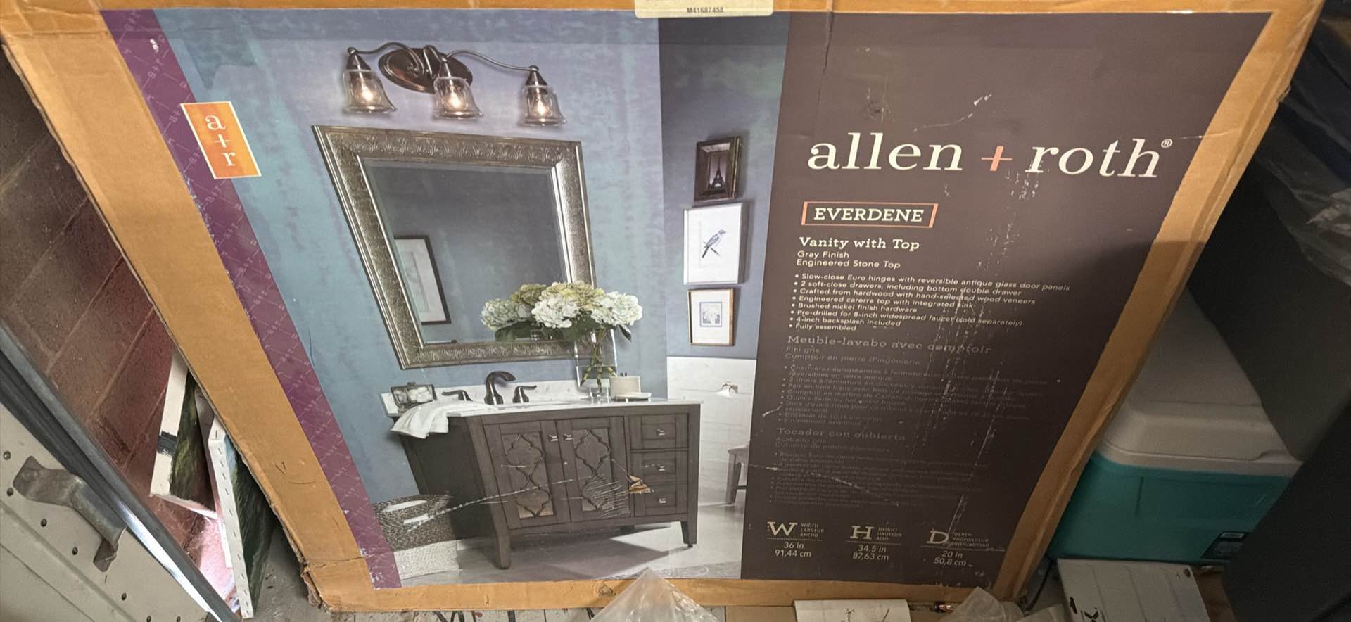 Allen Roth Everdene 36” vanity with top. Small chip on top . - Vanities ...