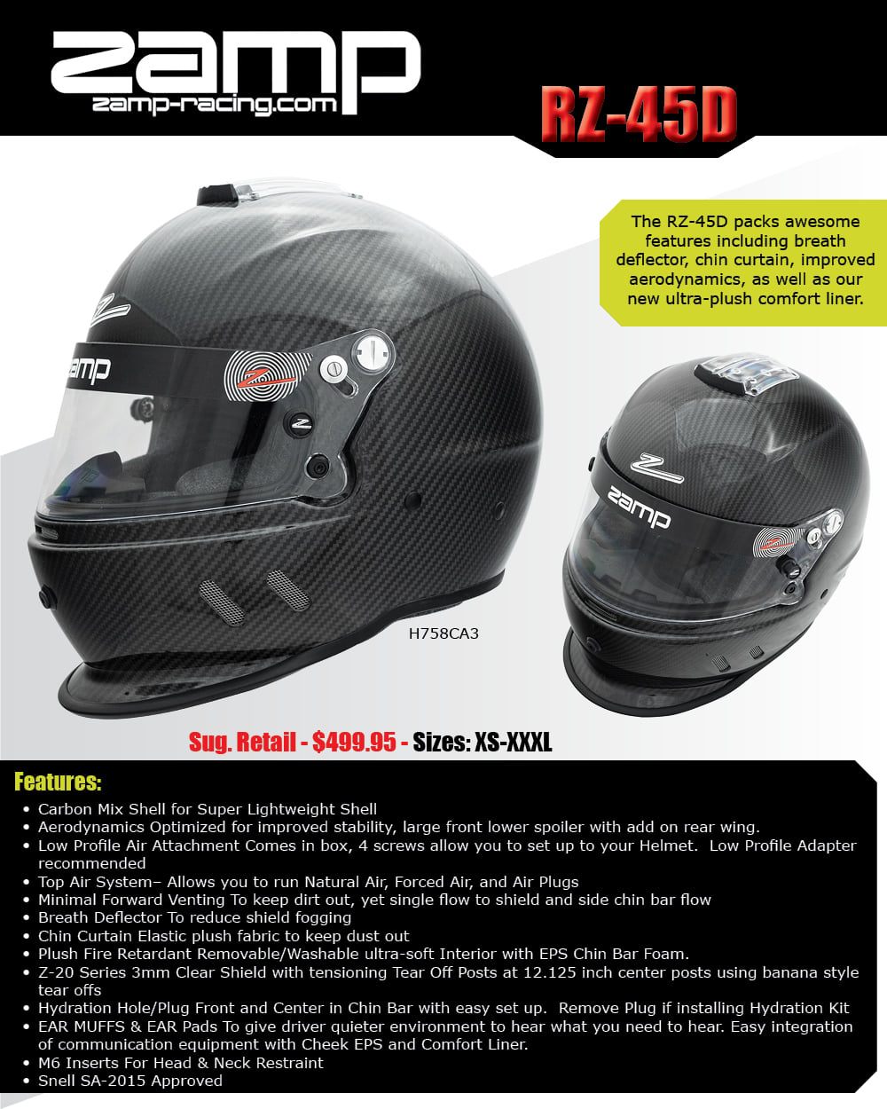 Zamp Racing - Another great carbon option is our RZ-45D!... | Facebook