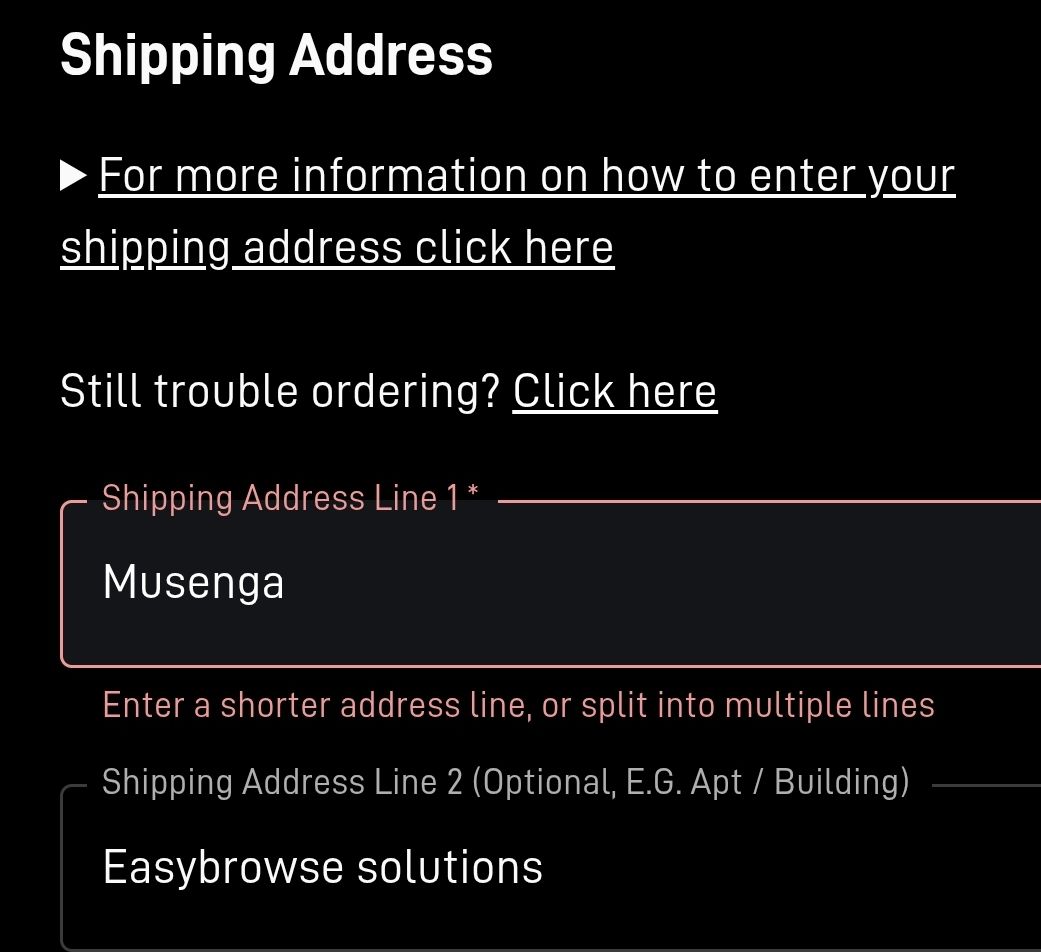 Who can help on how to enter shipping address, asking from Mansa | Facebook