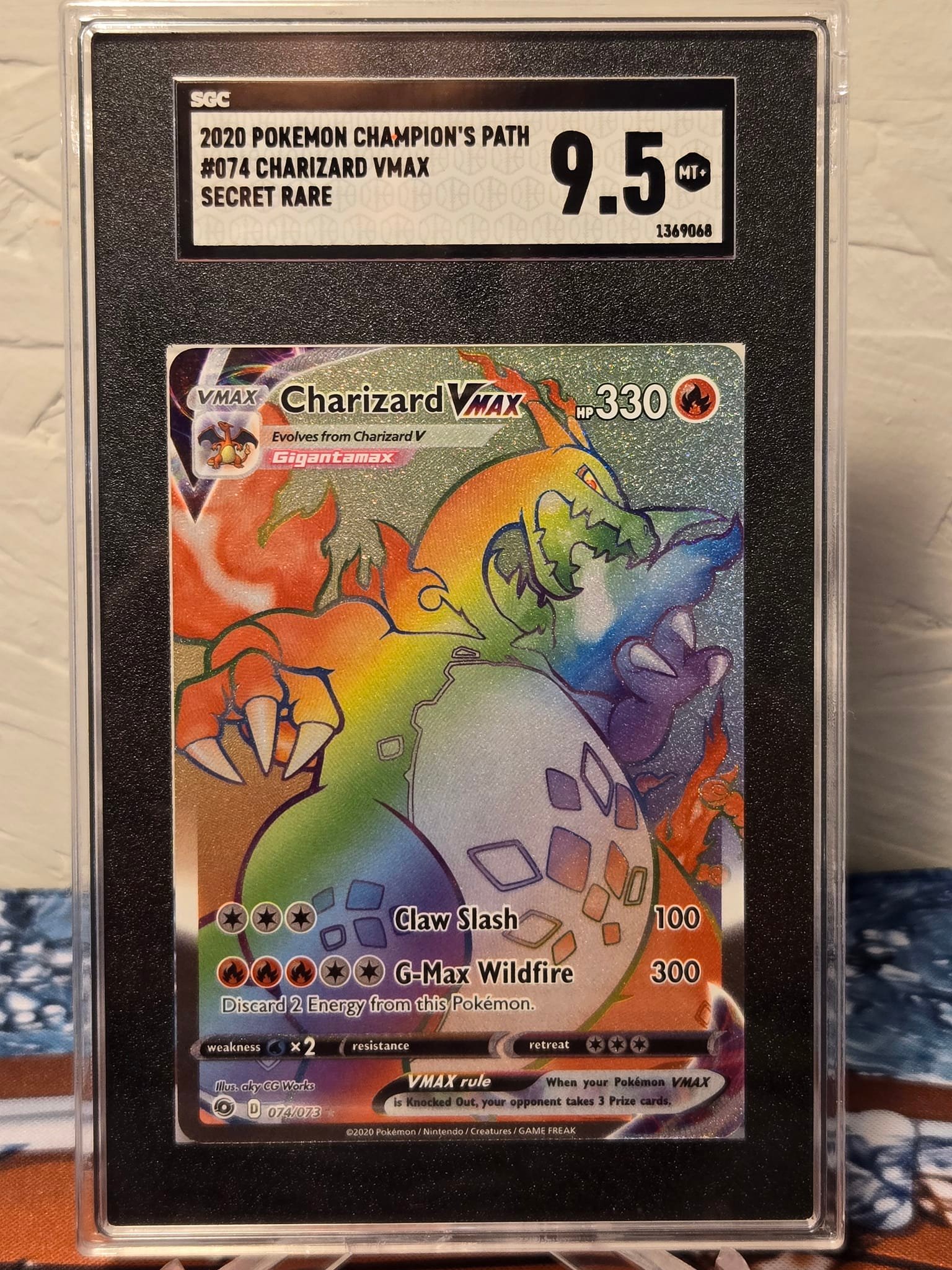 rare 2020 pokemon cards - Eternatus Vmax 192/189 - Darkness Ablaze - Hyper Rainbow - Full Art Holo which is way above the curve for a single Pokemon Card 2020