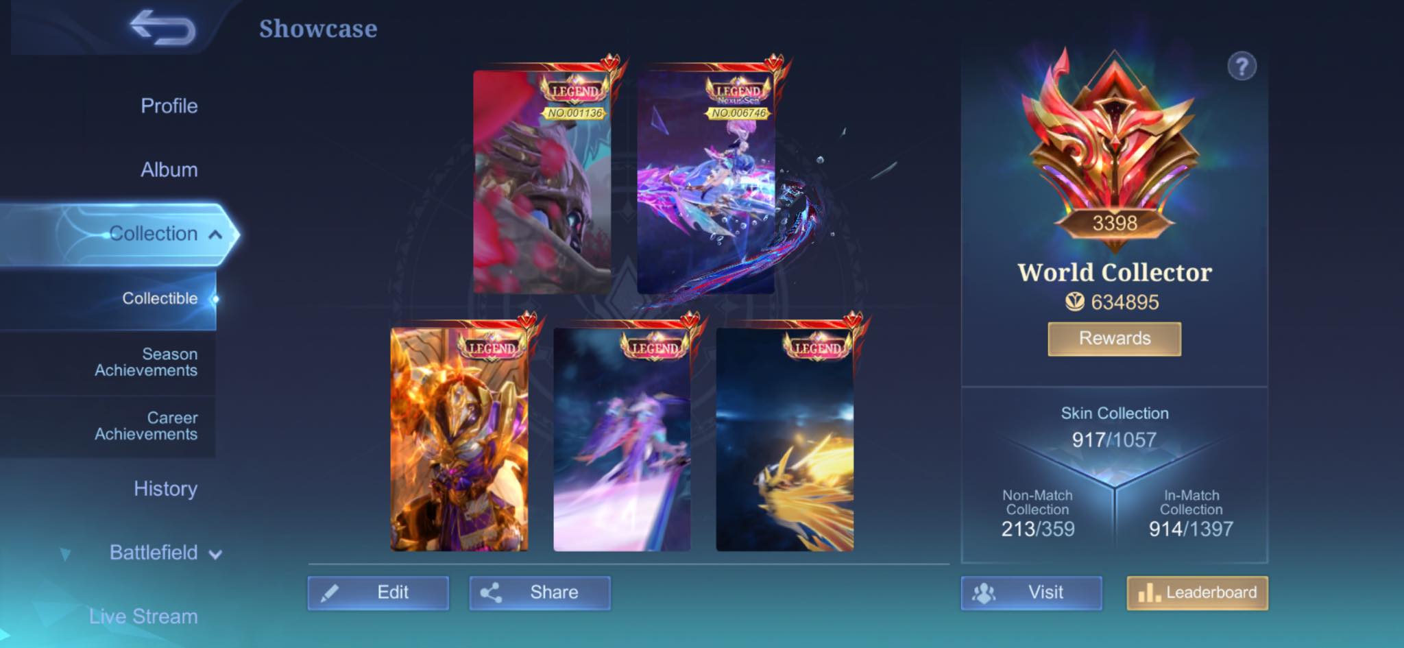 プロフィル WTS account peribadi, all safe bind moonton Balance diamond 3400