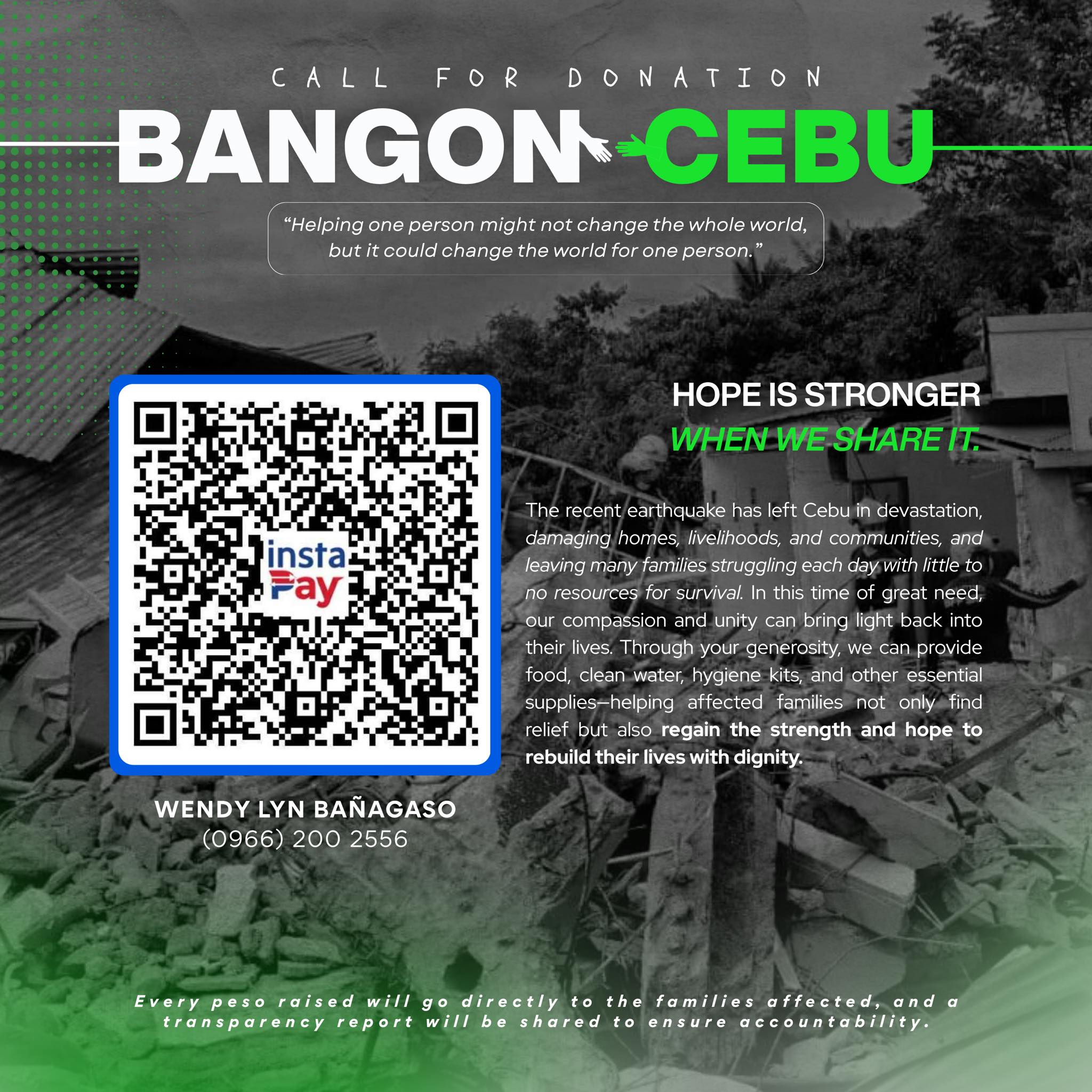 The recent earthquake in Cebu has... - Wendy Lyn Tingal | Facebook