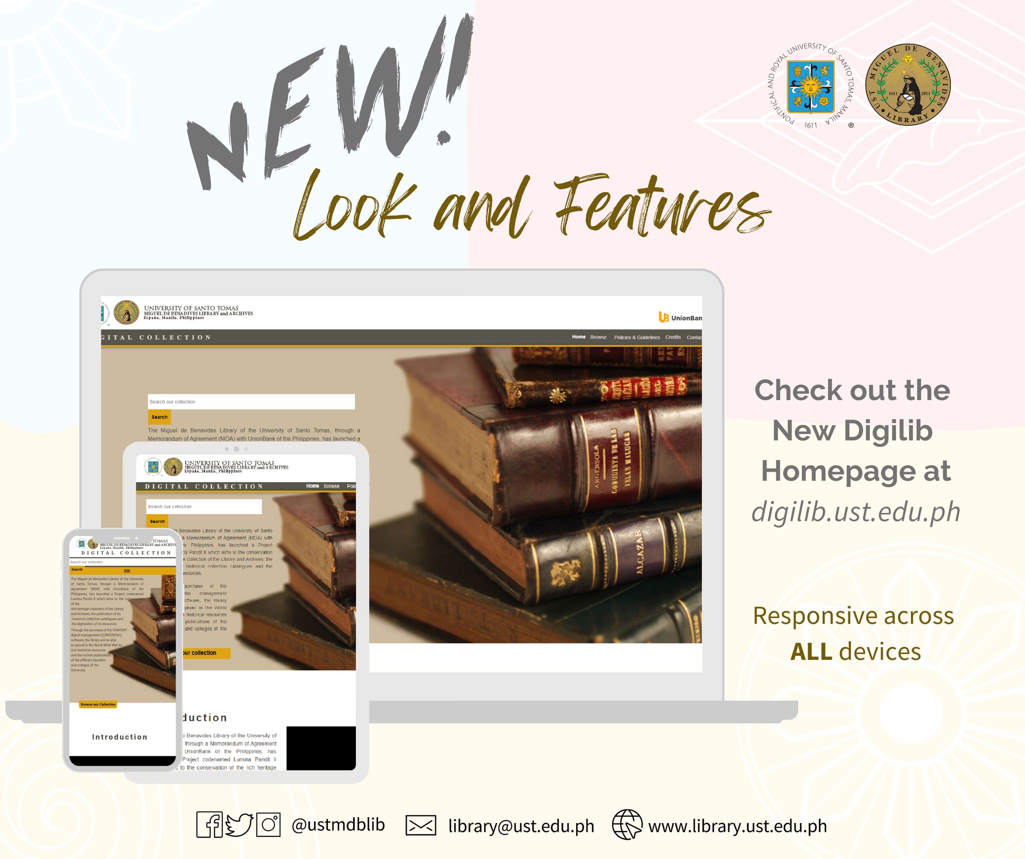 New look, new features... - UST Miguel de Benavides Library