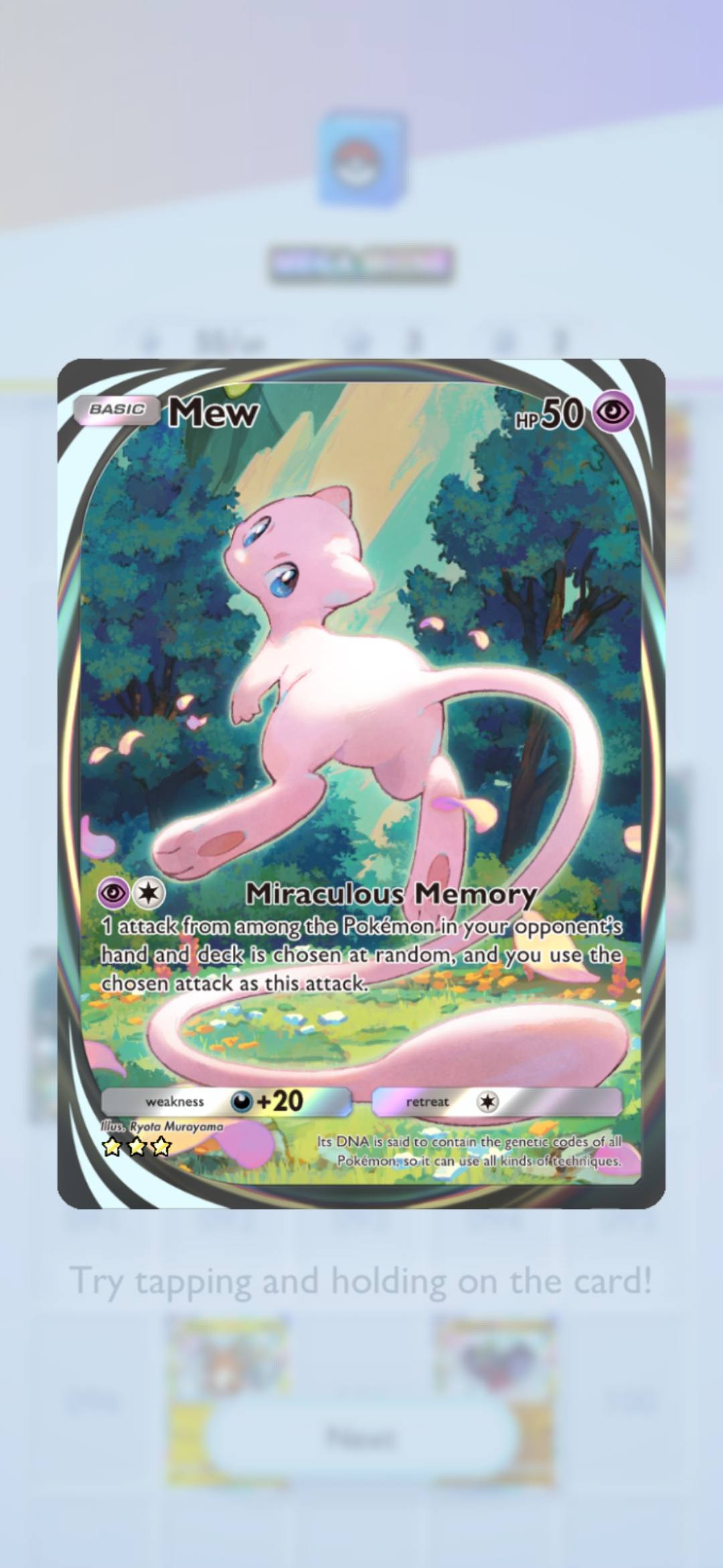 shiny mew pokemon card Shining Holographic Credit Card Holographic Credit Card Skin Encased in a durable acrylic holder to highlight the vibrant artwork of this fan Mew ex 2024 Pokemon Paldean