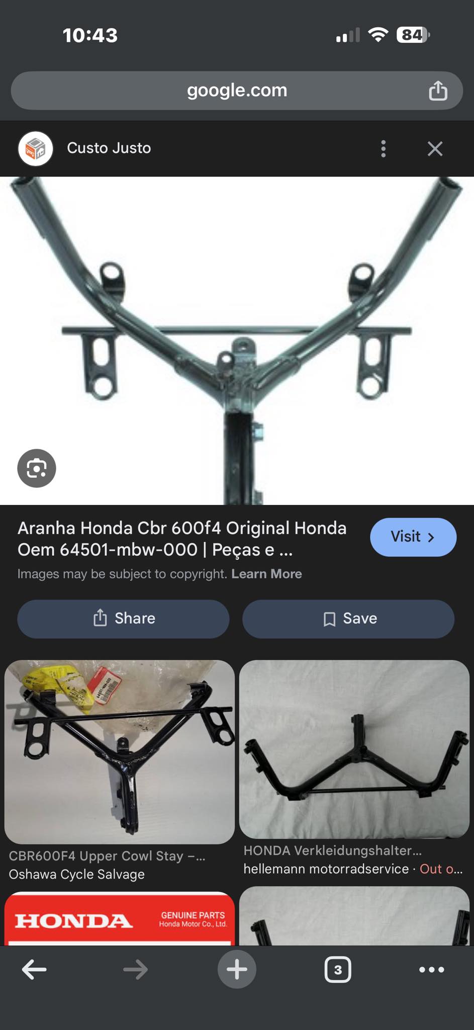 Stay Comp Fr Upper Cowl Cbr 150 K45 Cbr 150 Original Honda Plate