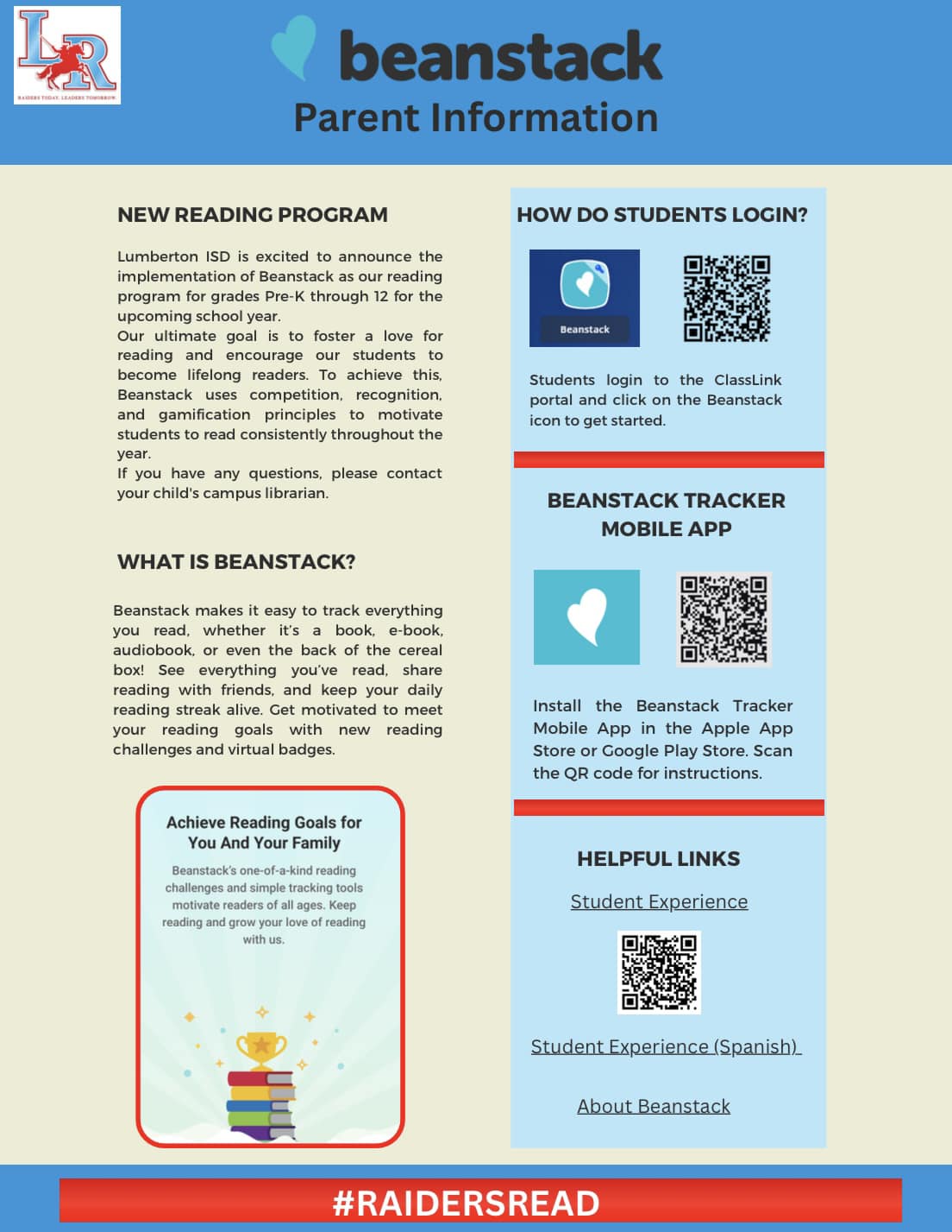 Lumberton - Campuses will start Beanstack reading challenges soon ...