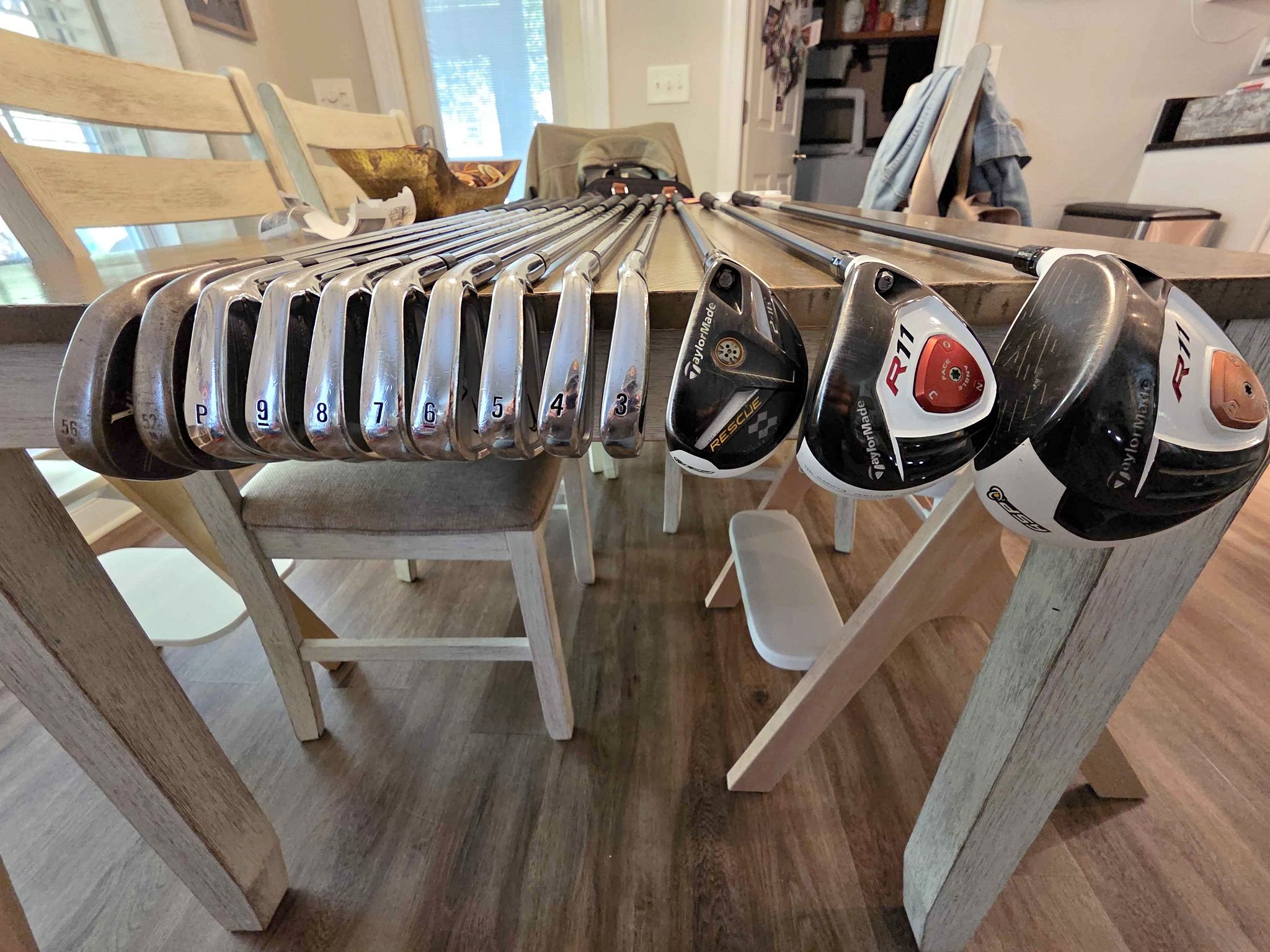 Full Set of Golf Clubs (Taylormade R11 Woods, Nike VR Pro Combo Irons ...