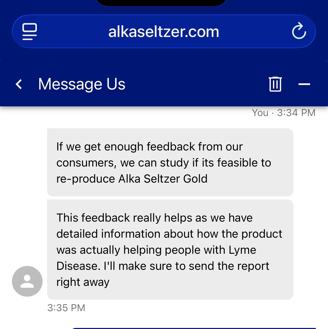 Alka Seltzer Gold helps Lyme patients