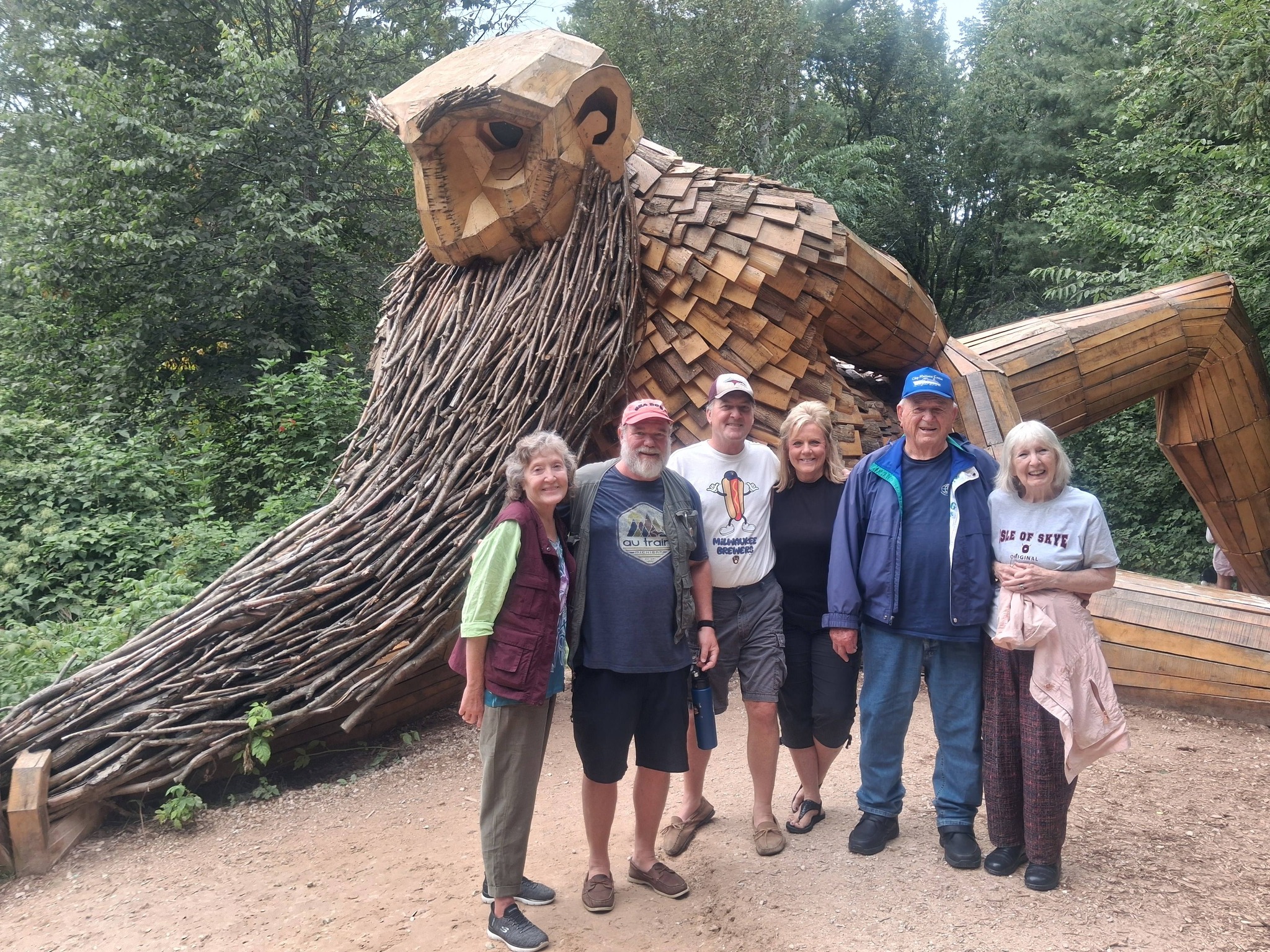 Benny the Beard Fisher sculpture in Germfask, Michigan