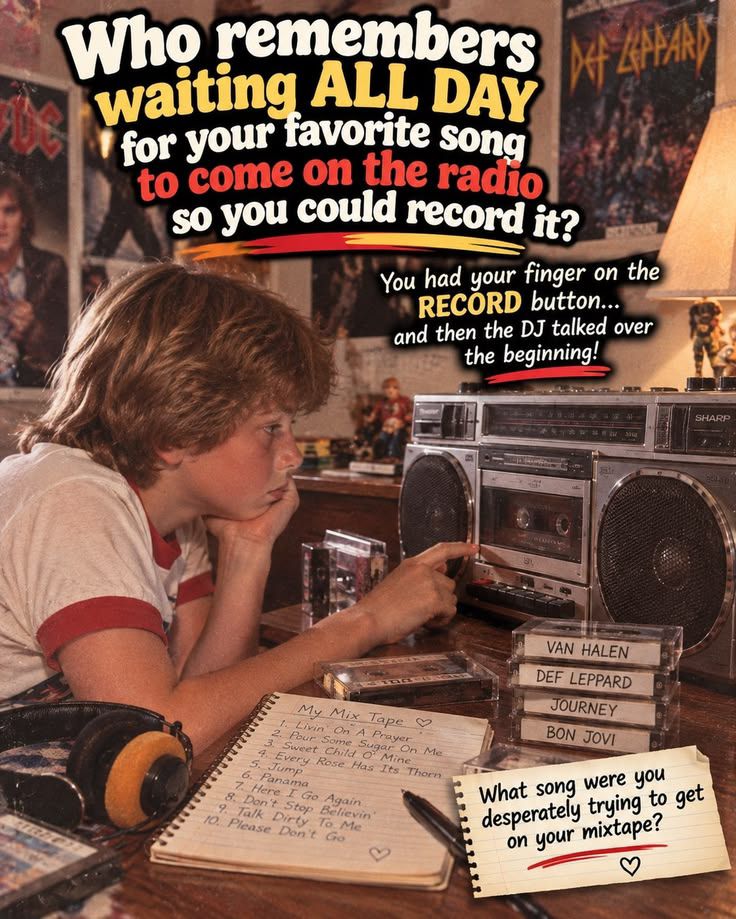 Waiting all day to record a song from the radio