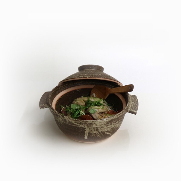 戸津圭一郎 土鍋 (小) 戸津圭一郎の象嵌などの器とご飯も炊ける土鍋 -