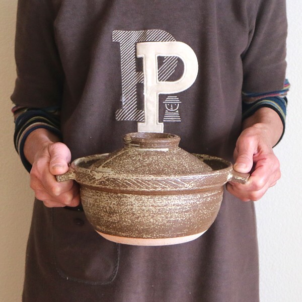 戸津圭一郎 土鍋 (小) 戸津圭一郎の象嵌などの器とご飯も炊ける土鍋