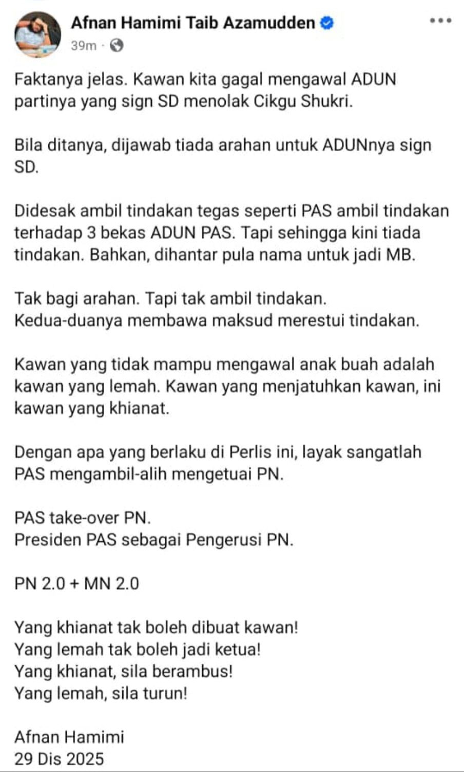 Tun Faisal Ismail - YB AFNAN TAIB AZAMUDDEN 1. Pertama sekali, izinkan ...
