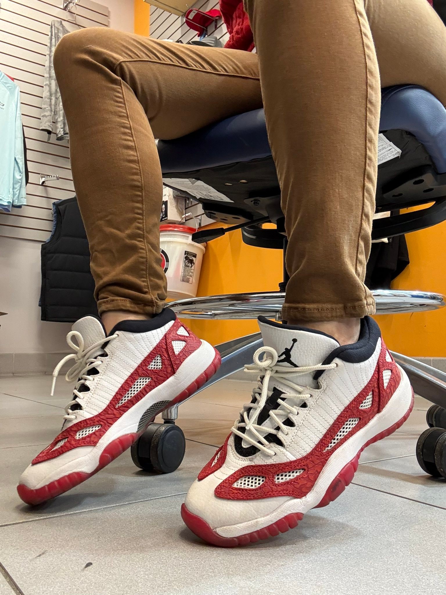 Jordan 11 low ie gym red sneakers