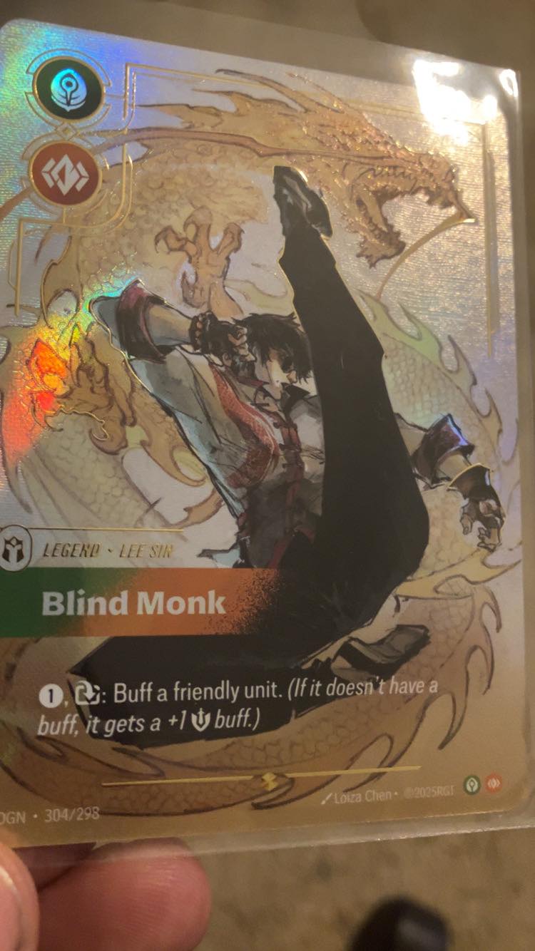 Pulled a holographic Blind Monk card from League of Legends TCG