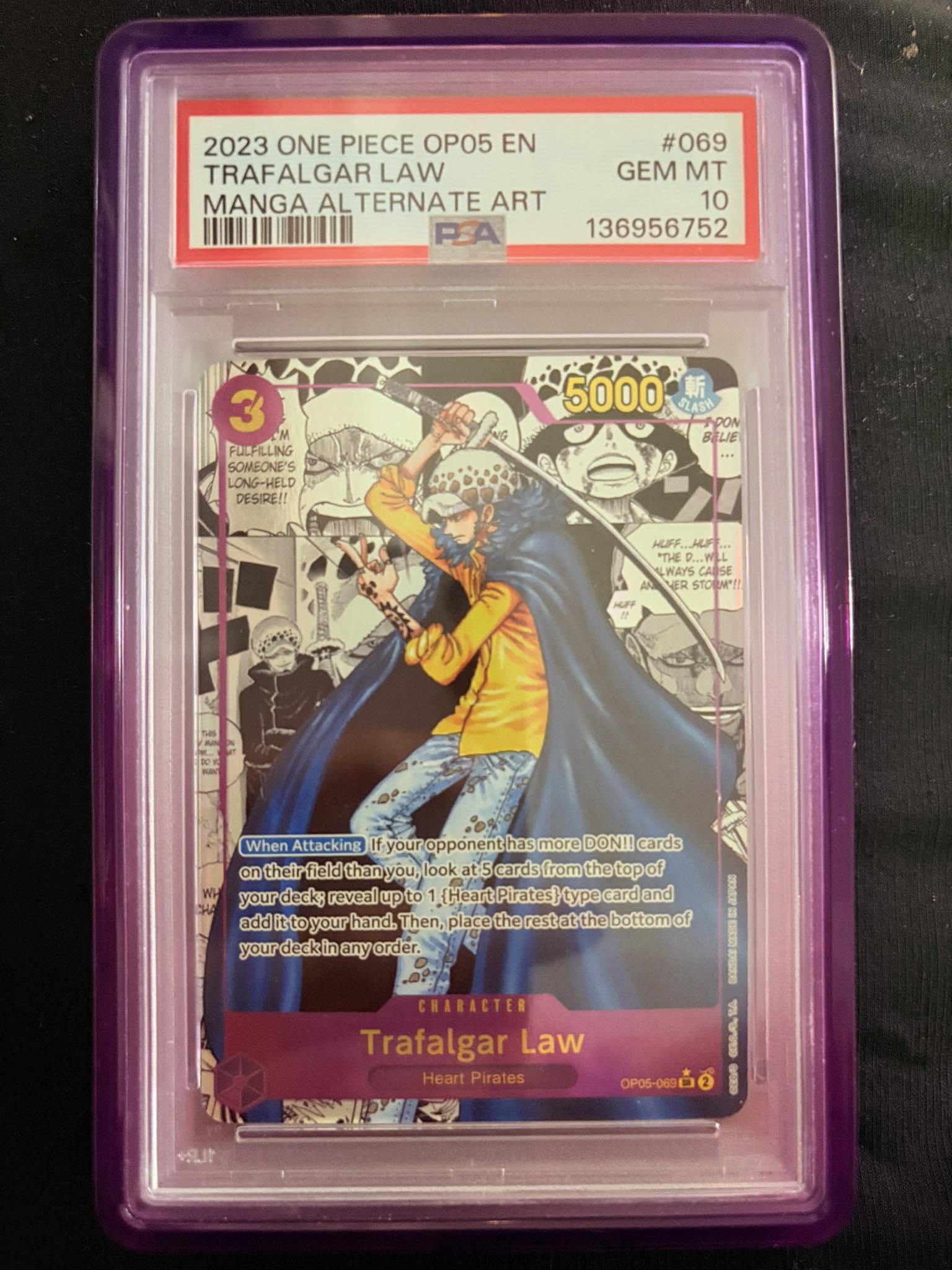 Trading PSA 10 OG OP05 manga law
