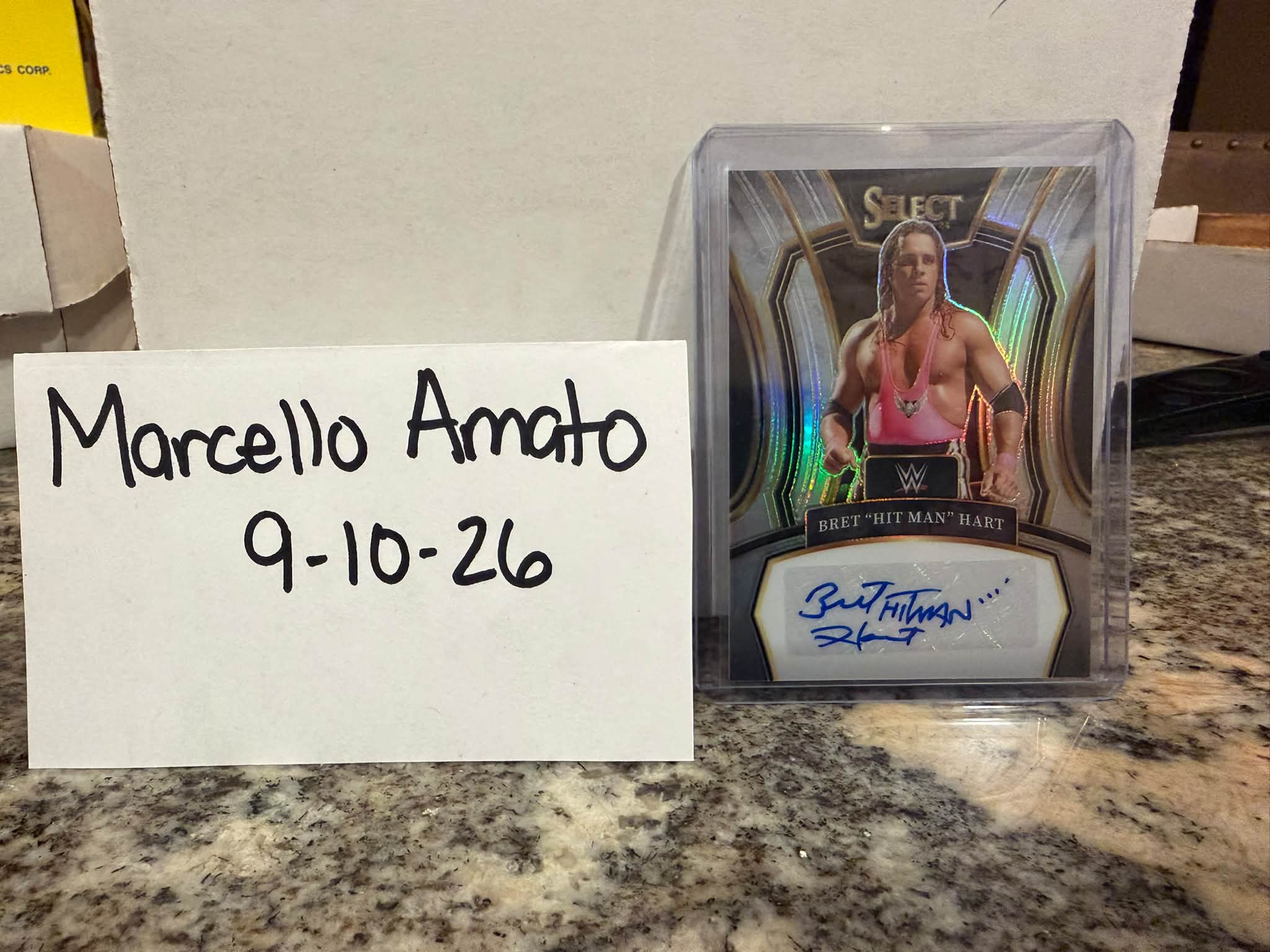 2024 Panini Select WWE Bret “ Hit Man “ Hart signed card.