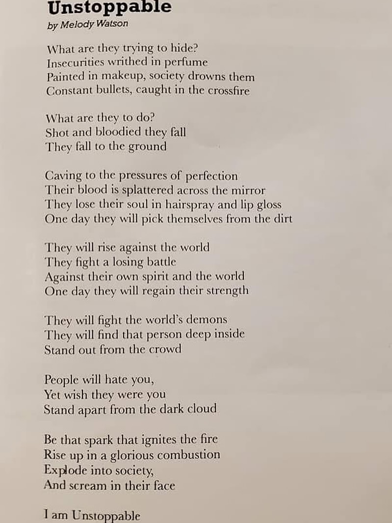 Tim - A poem by my daughter Melody that was published a few years ago ...