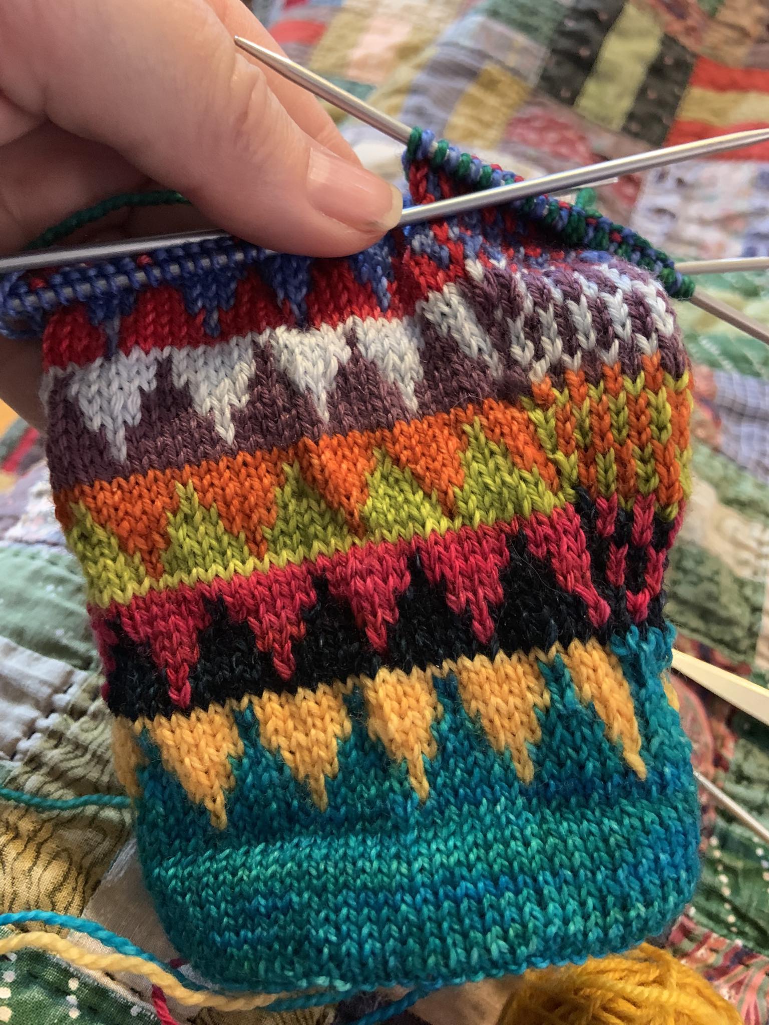 Wristlet keychain pattern with scrap yarn