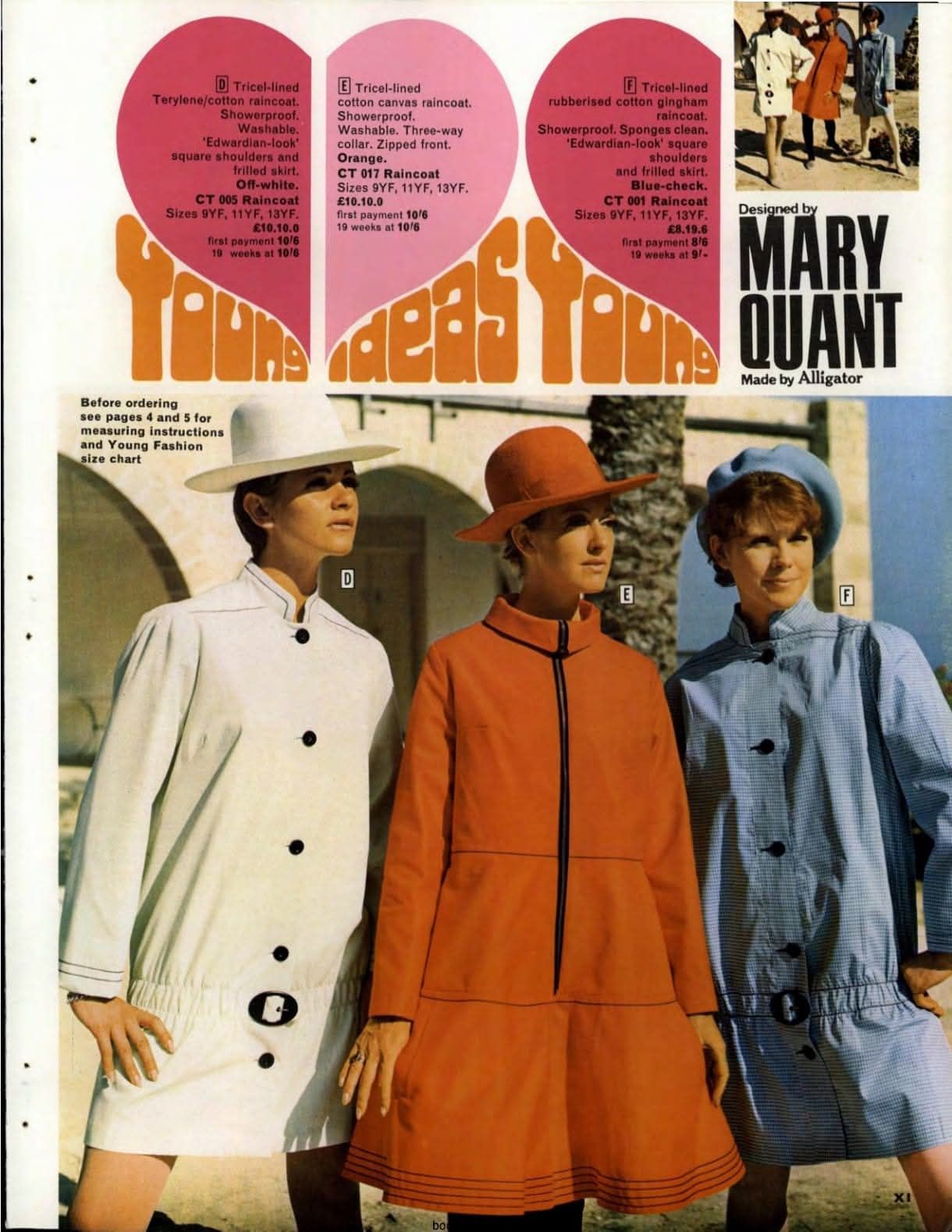 Mary Quant's 1967 yellow gabardine raincape for Alligator Rainwear