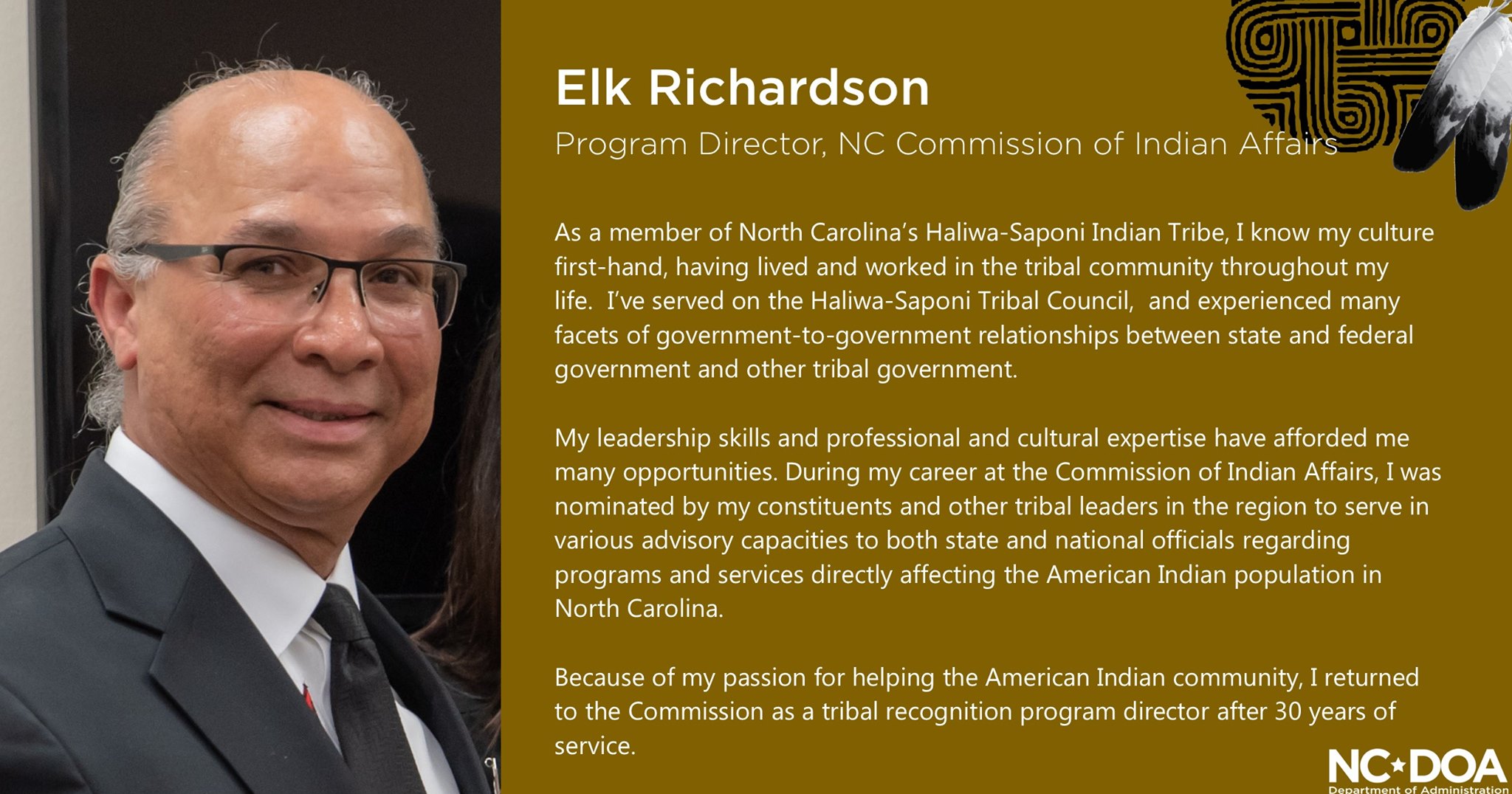 NC - Meet Elk Richardson, program director for the Commission of Indian ...