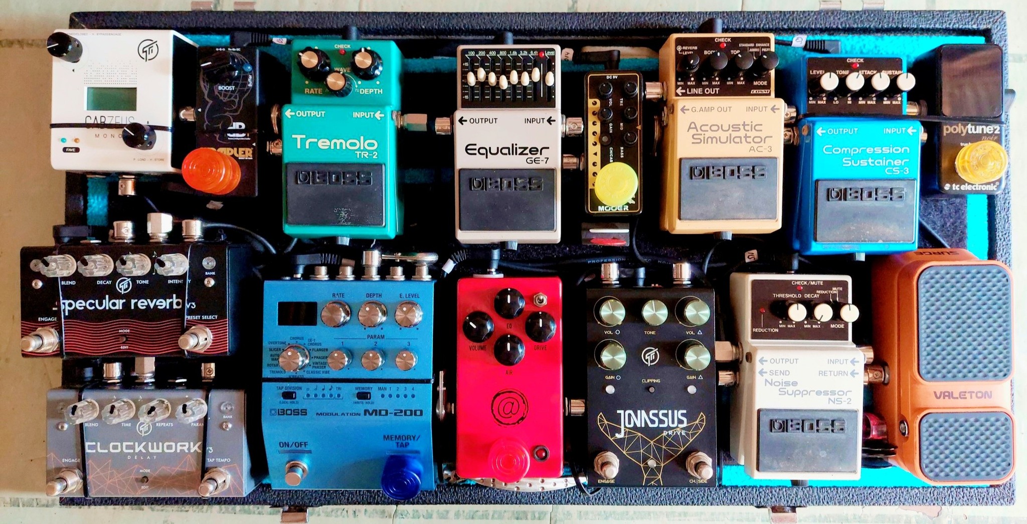 Where to place Boss AC-3 pedal on a pedalboard?