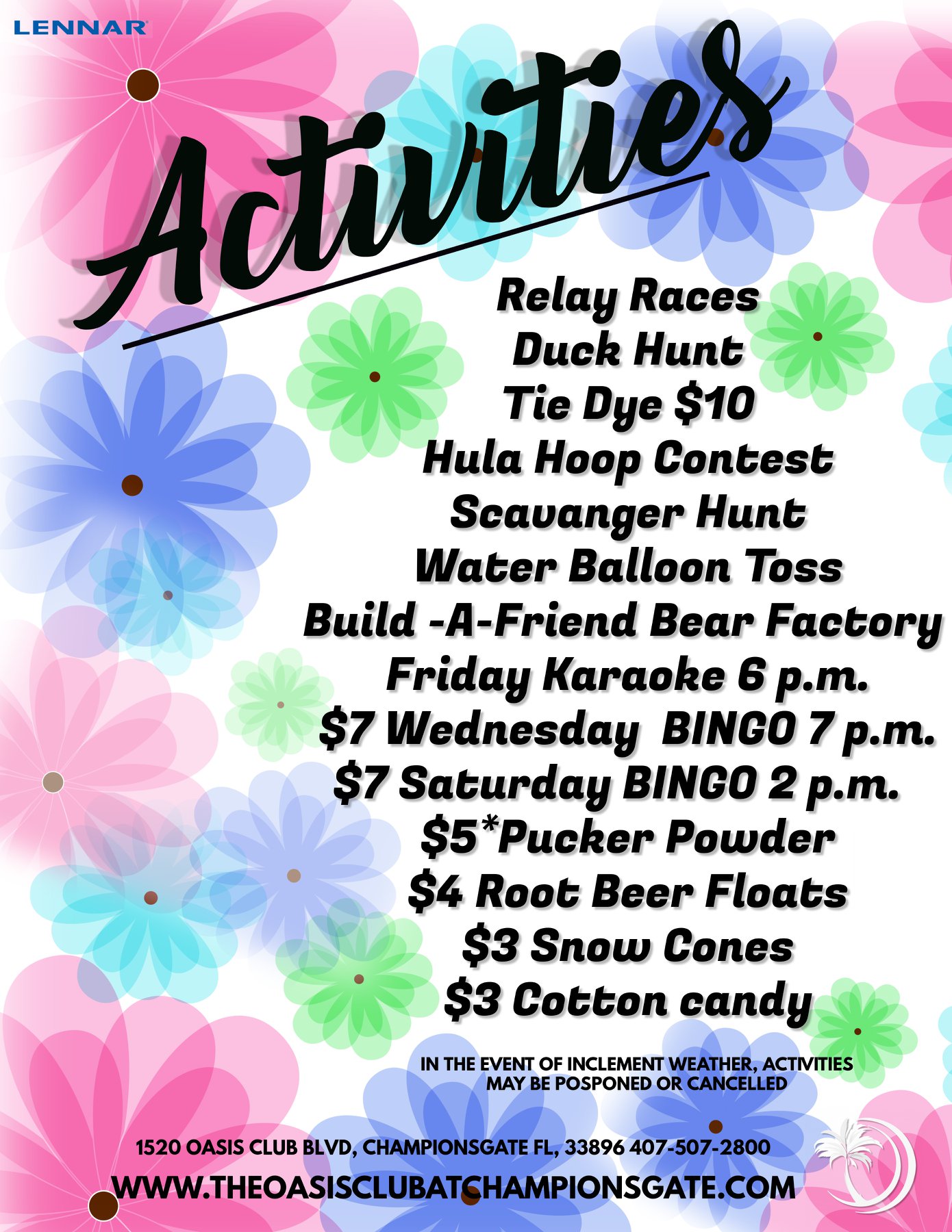 Our Spring Activities are... - Oasis Club at ChampionsGate