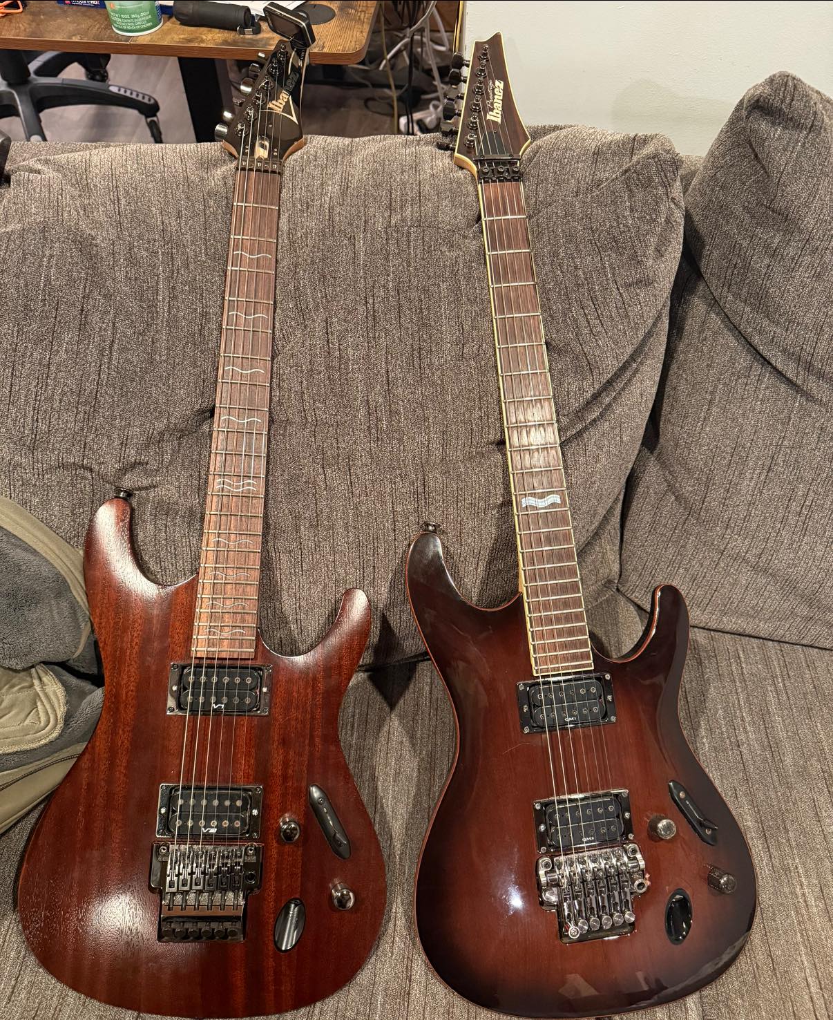 Ibanez S520 guitar with natural sunburst finish