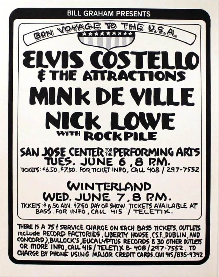 Elvis Costello & The Attractions, Mink De Ville and Nick Lowe Bay